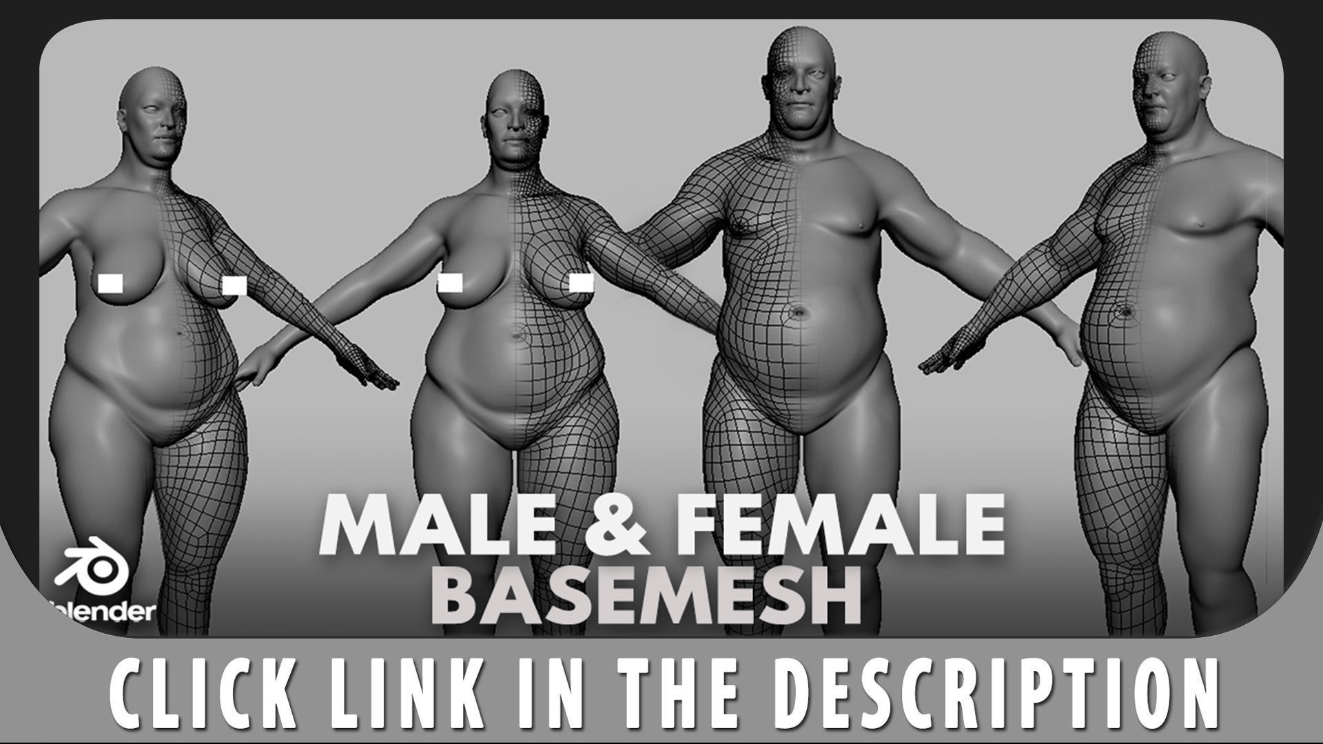 Fat Female BaseMesh Low-poly 3D model_8