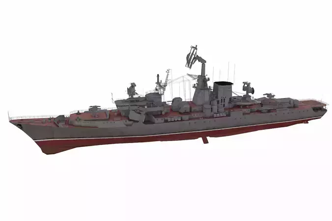 Kara-class cruiser Low-poly 3D model
