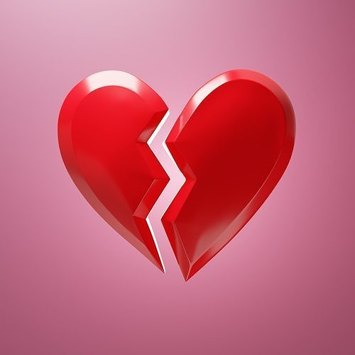 Emoji Broken heart 3D model