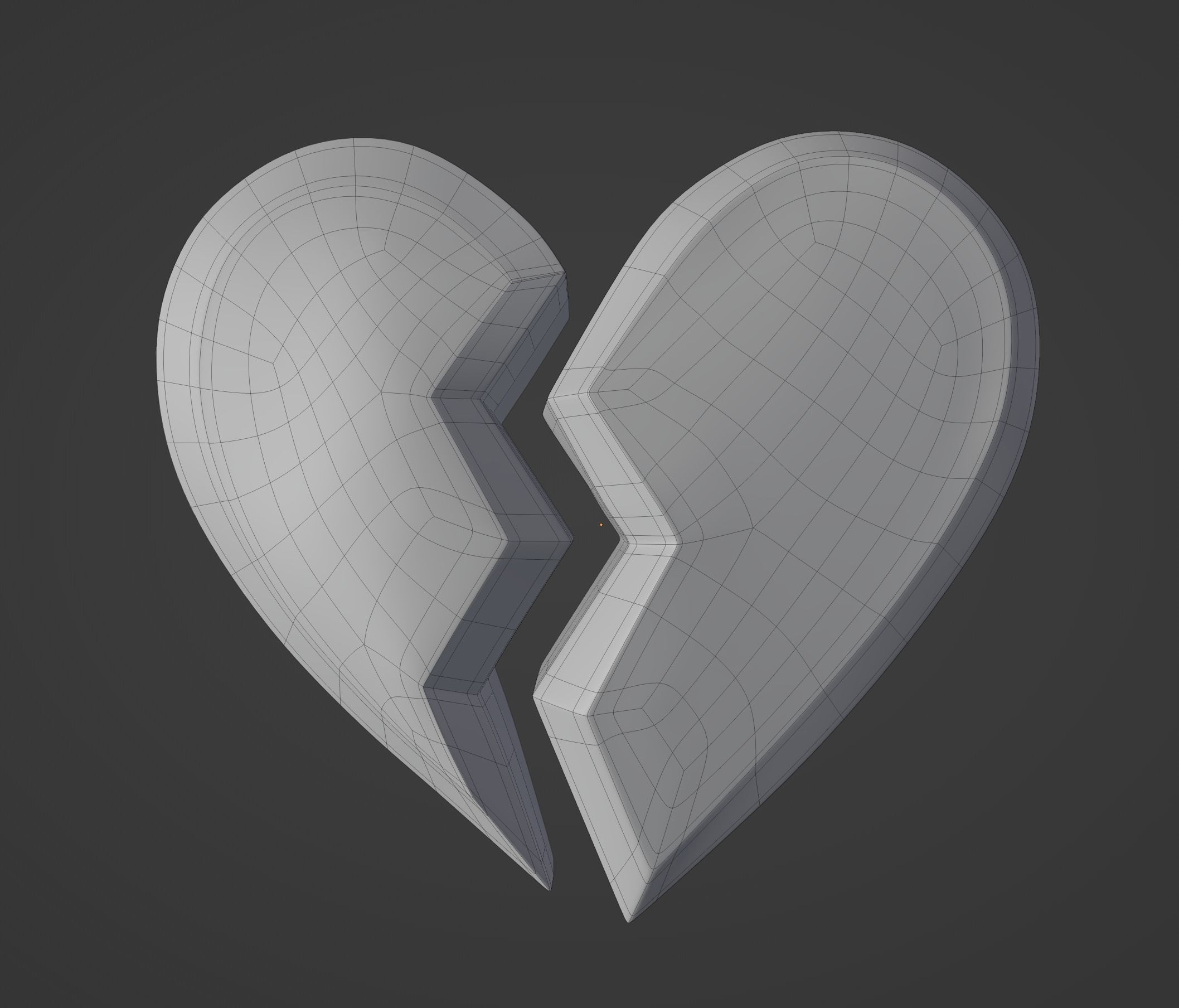 Emoji Broken heart 3D model_2
