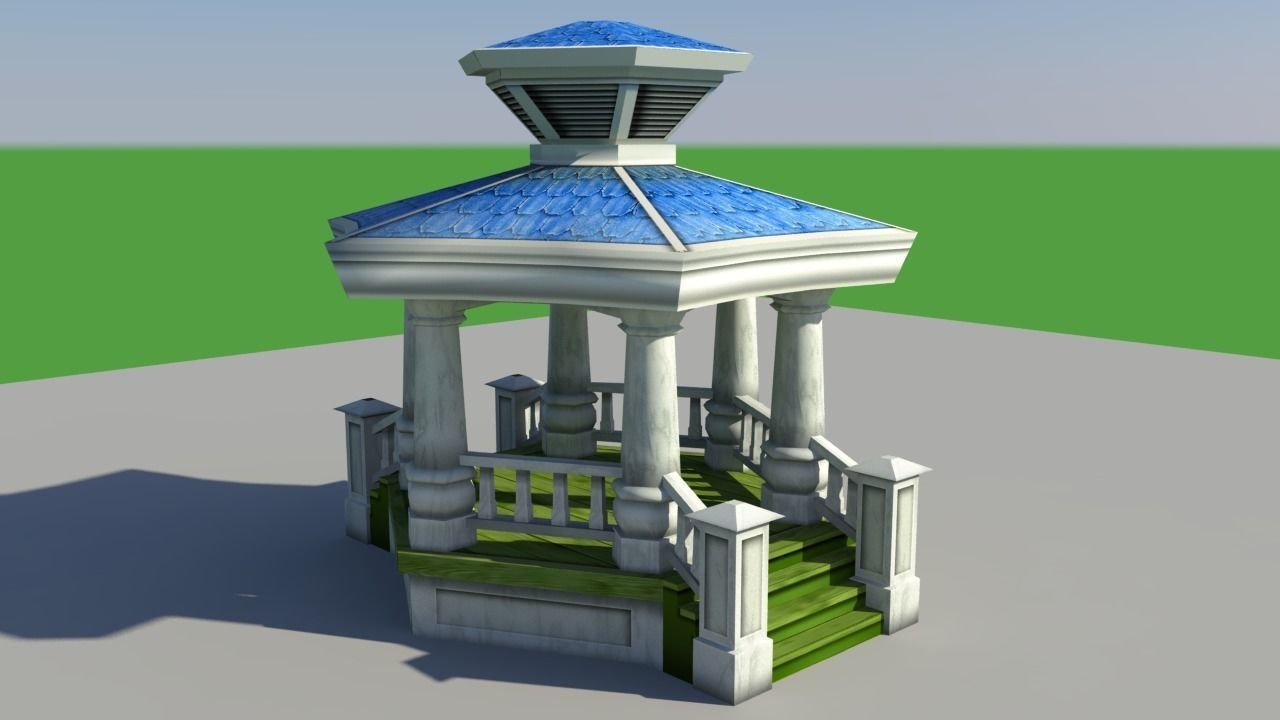 Park Gazebo Free low-poly 3D model_0