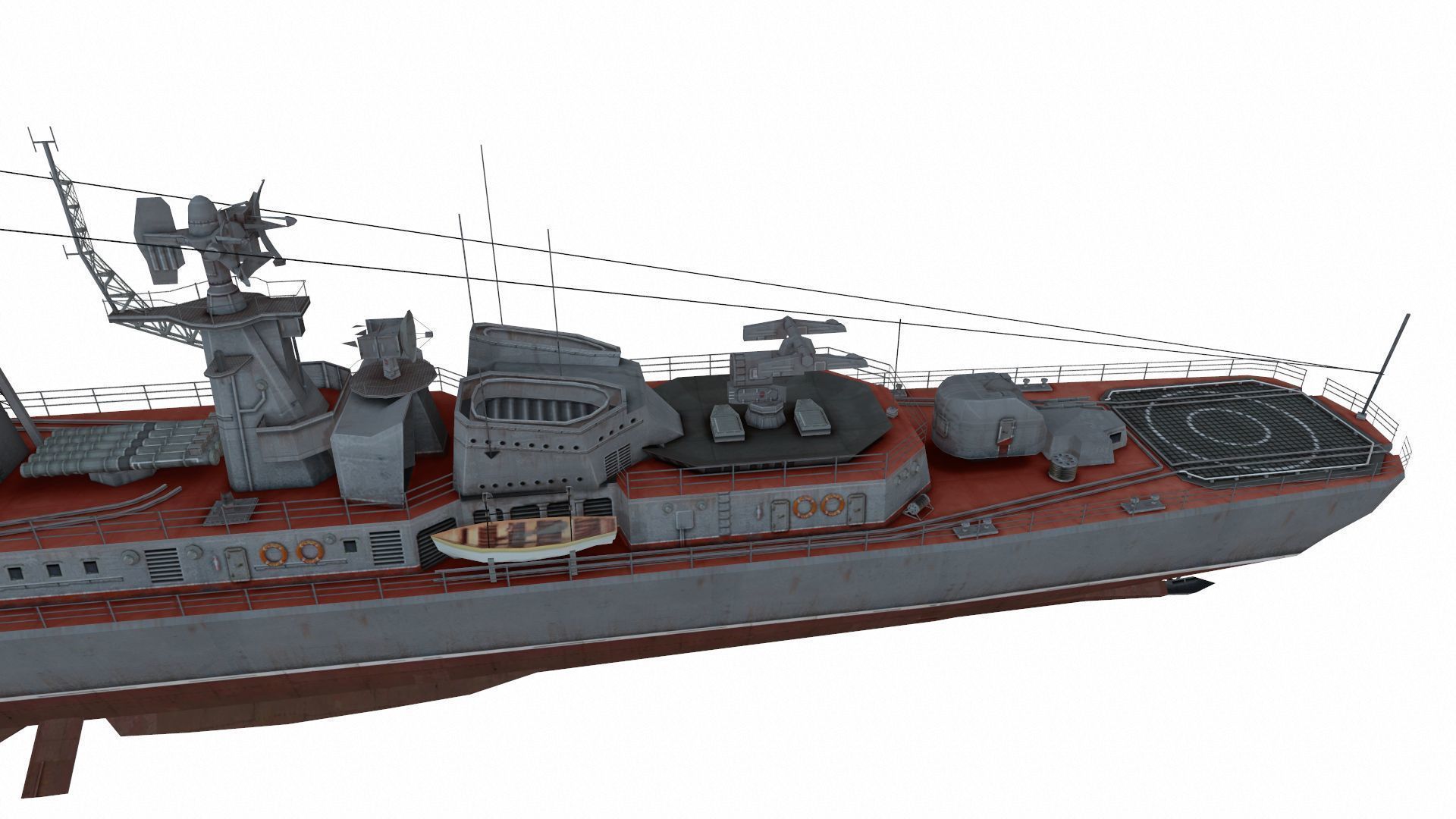 Kashin-class destroyer Low-poly 3D model_5