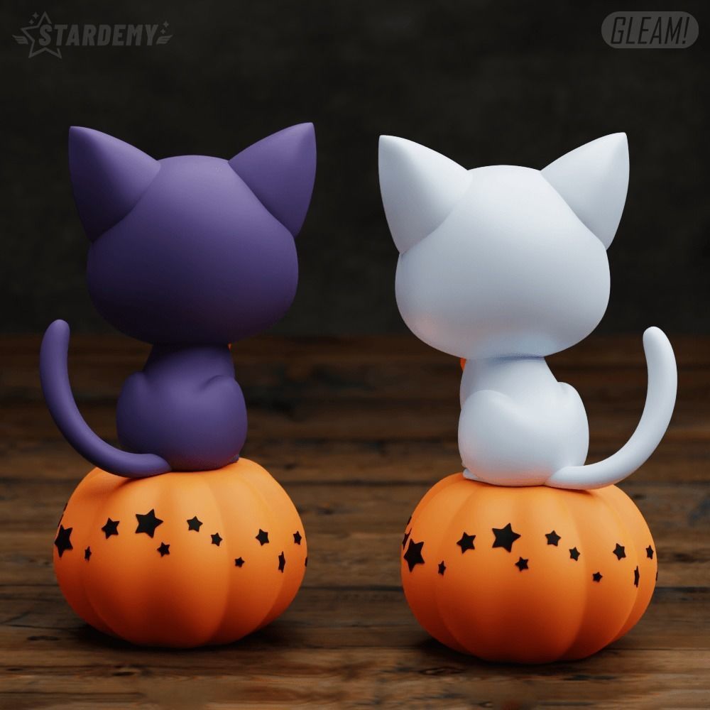 HALLOWEEN LUNA ARTEMIS 2 Expressions SAILOR MOON PUMPKIN CAT 3D print model_2