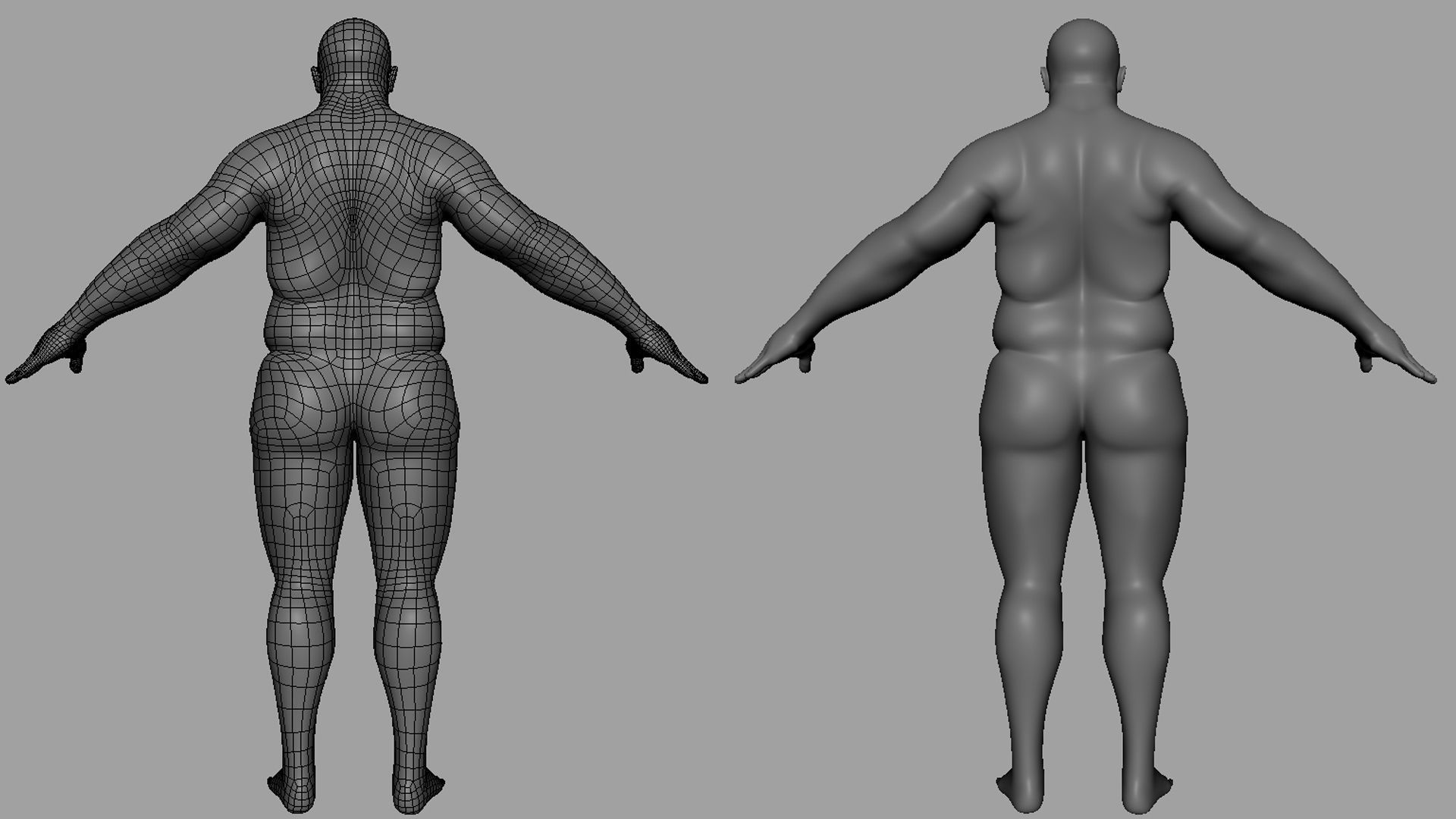 Fat Male n Female BaseMesh 3D Model Collection_14
