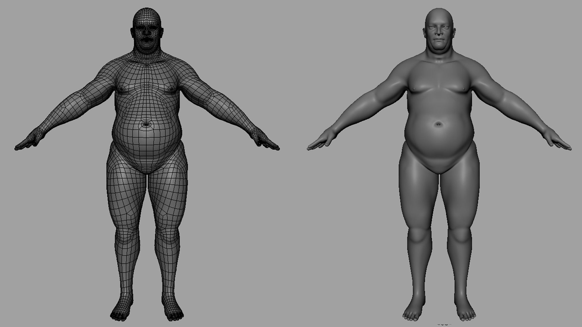 Fat Male n Female BaseMesh 3D Model Collection_10