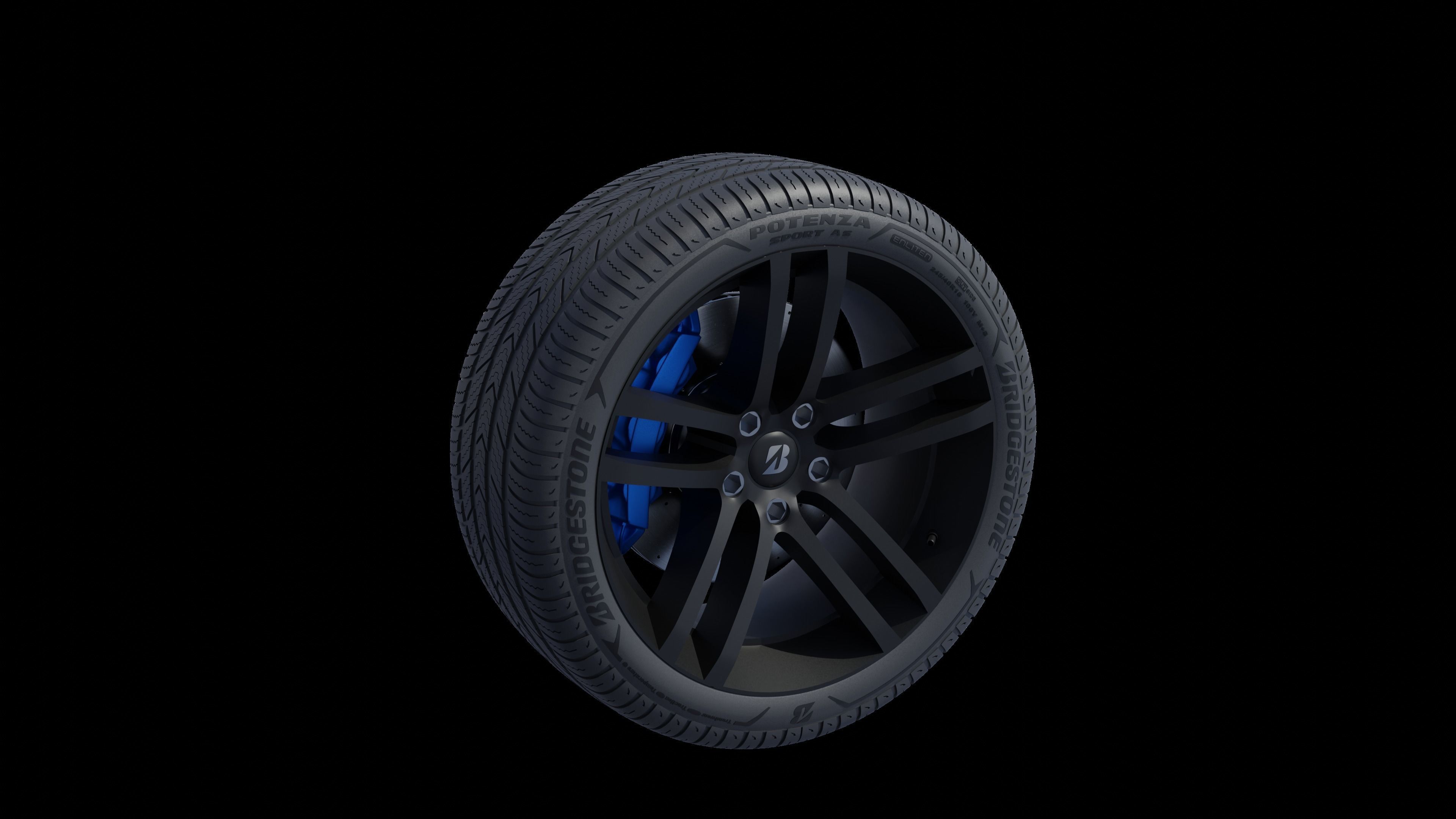 3d Wheel Model of Bridgestone POTENZA SPORT AS Low-poly 3D model_14