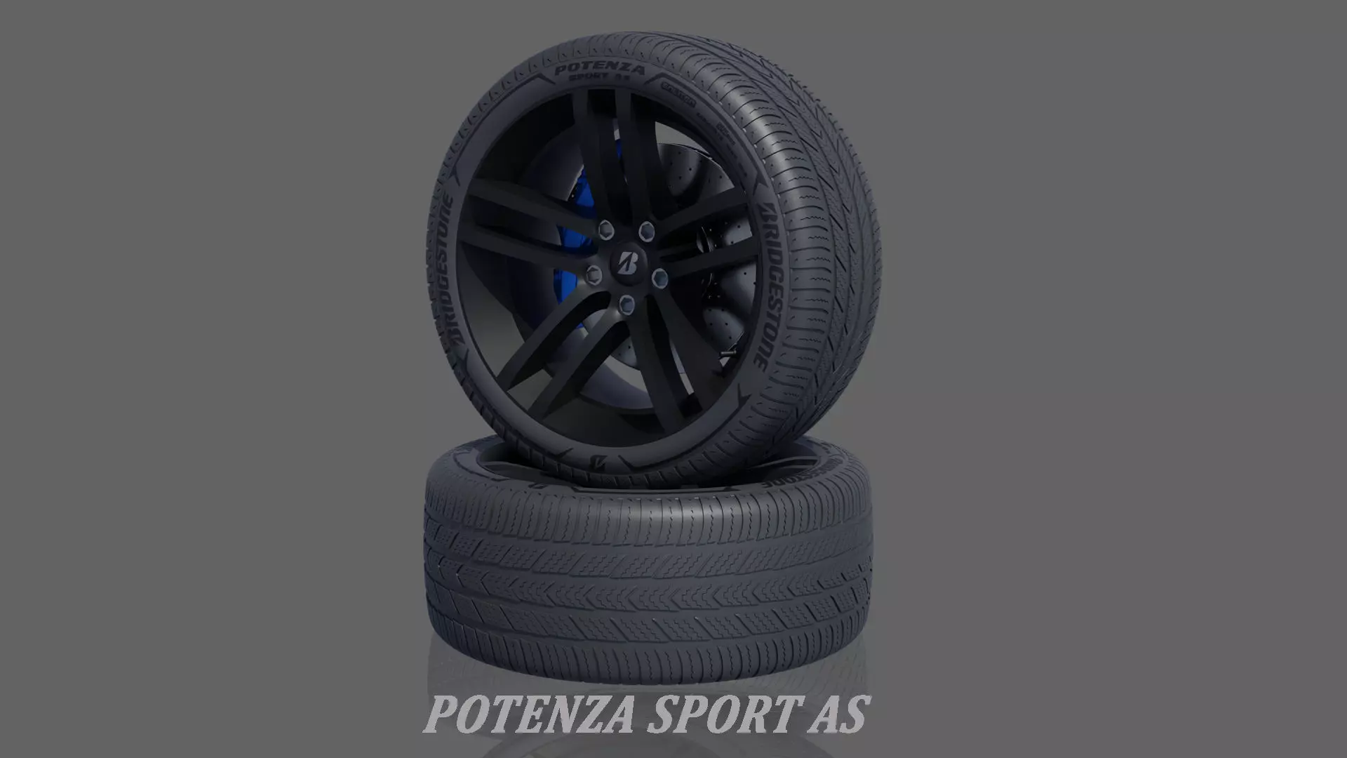 3d Wheel Model of Bridgestone POTENZA SPORT AS Low-poly 3D model_0