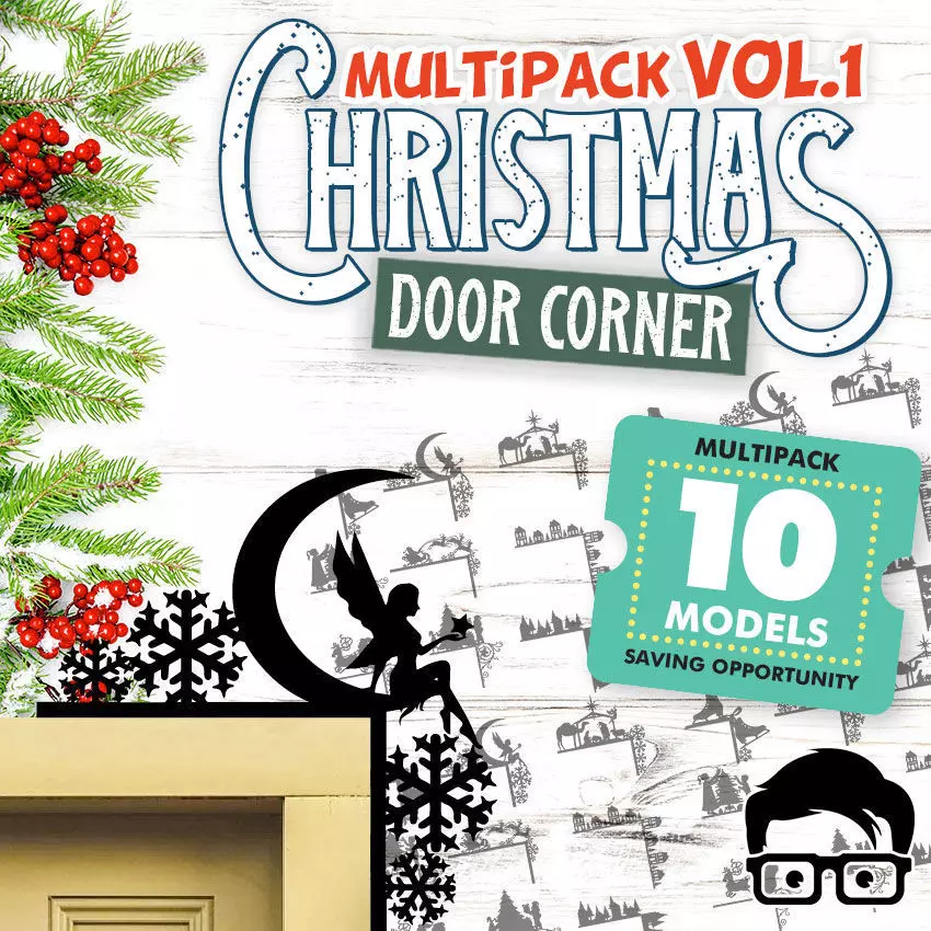 Christmas door corners vol 1 - Multipack of 10 models 3D print model_0