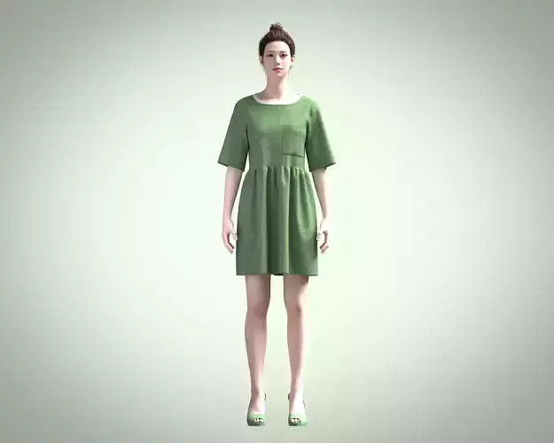 Girls Cord T-Shirt Dress In Khaki