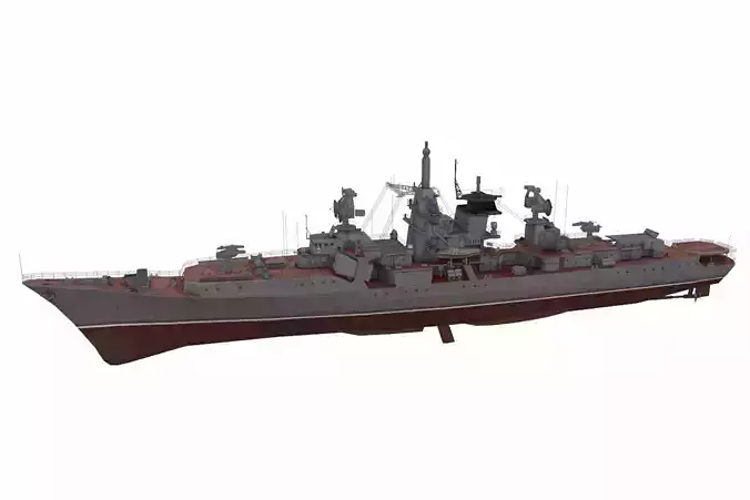 Kresta 2-class cruiser Low-poly 3D model