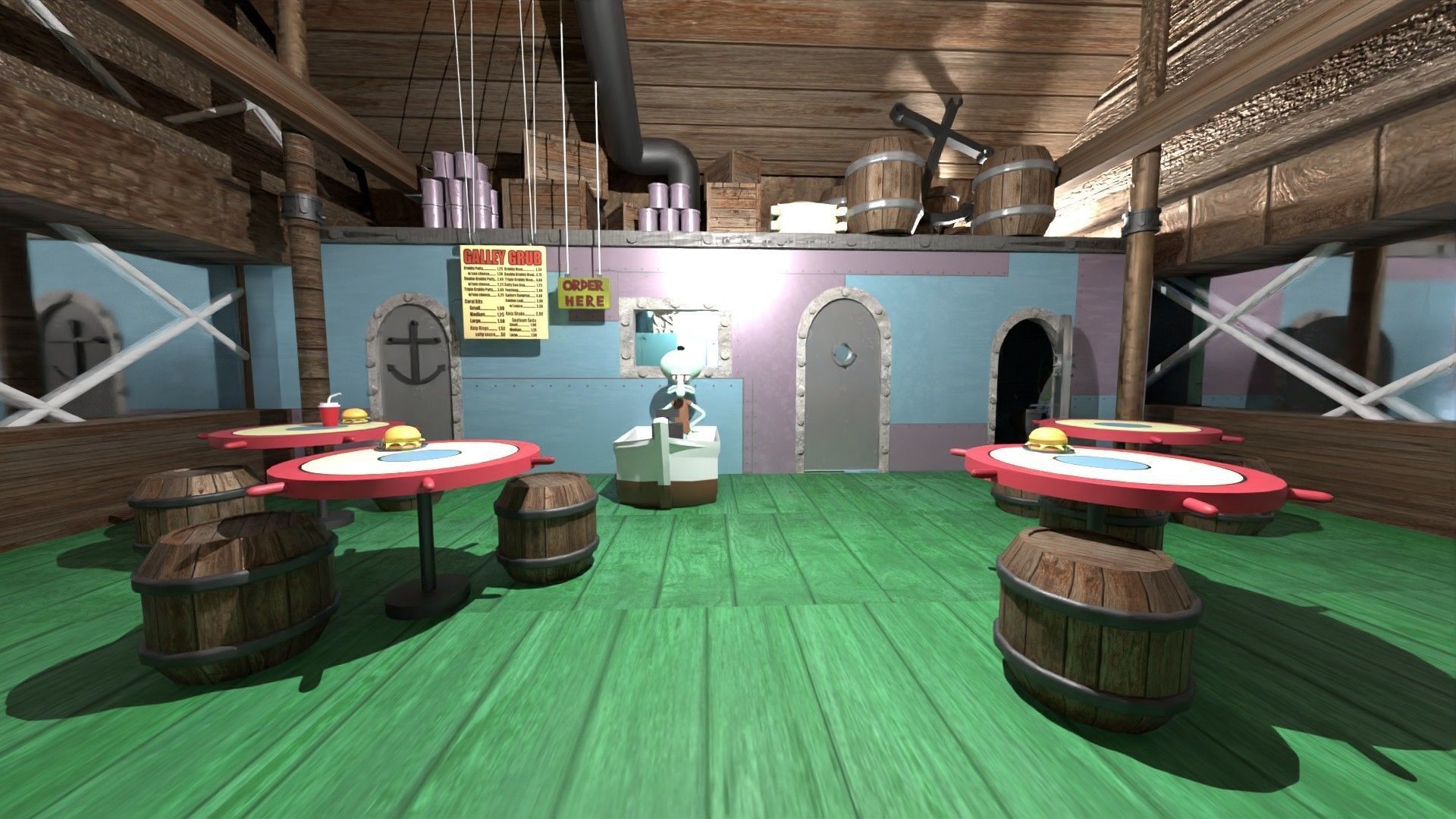 Krusty Krab ver 2 Low-poly 3D model_4
