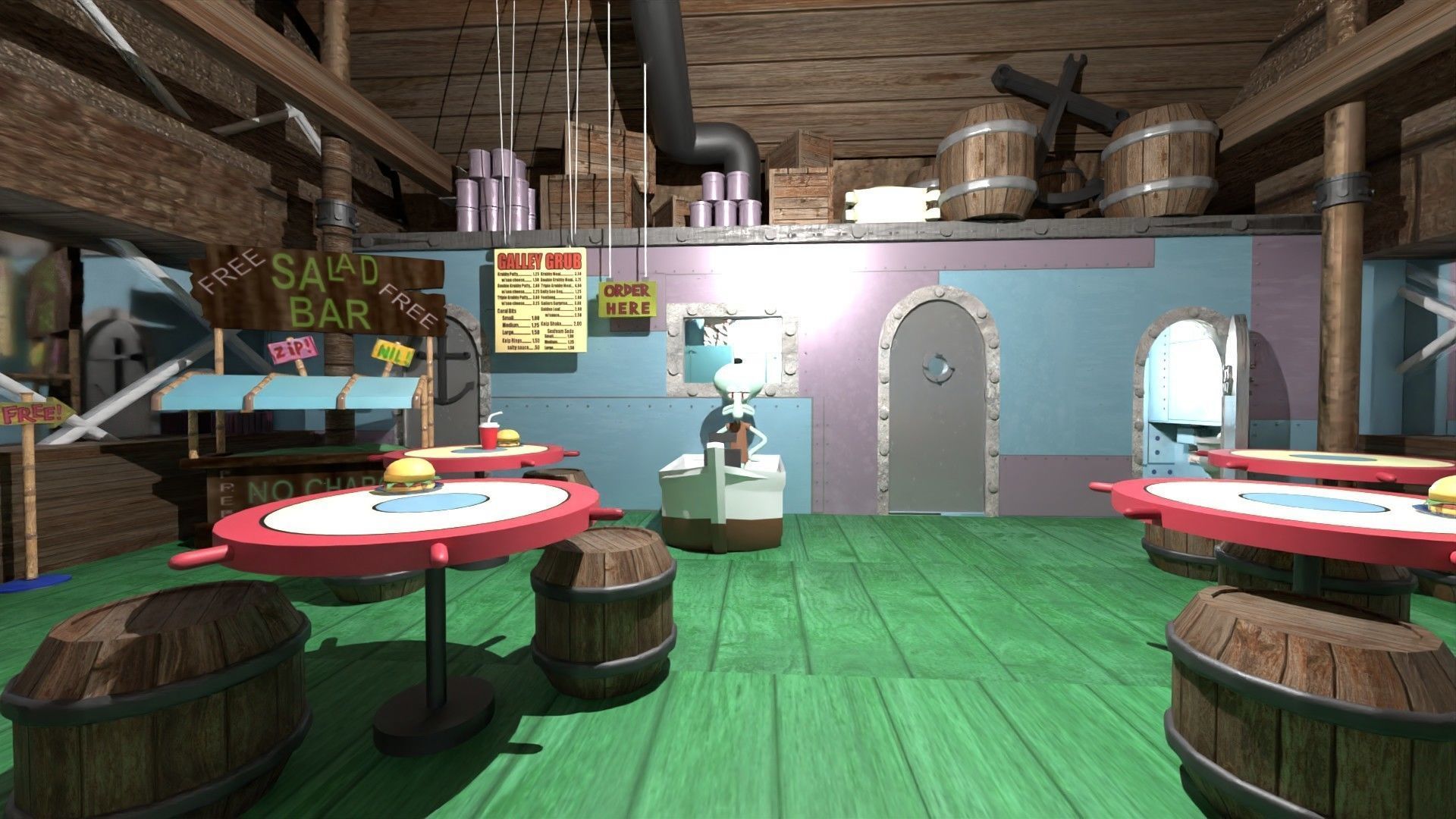 Krusty Krab ver 2 Low-poly 3D model_6