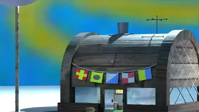 Krusty Krab ver 2 Low-poly 3D model