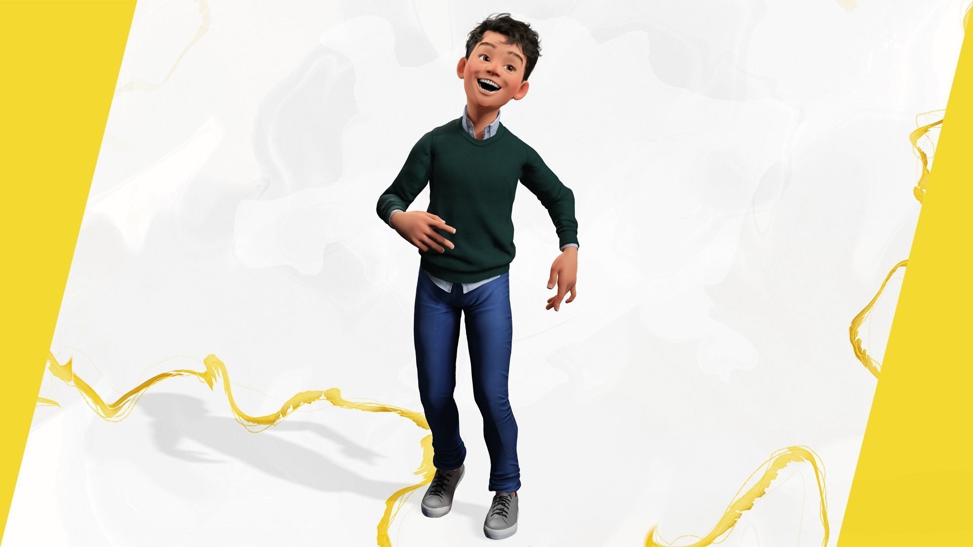 Boyfriend Cartoon Man Low-poly 3D model_4
