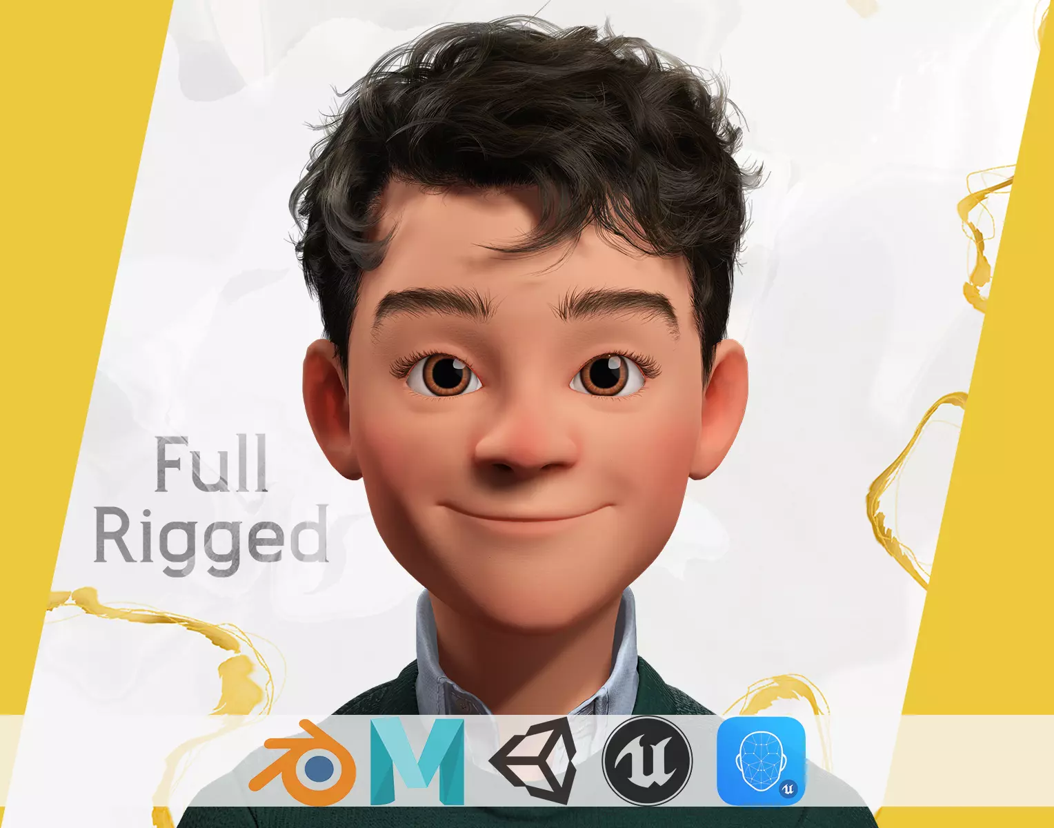 Boyfriend Cartoon Man Low-poly 3D model_0