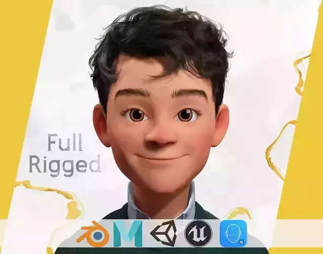 Boyfriend Cartoon Man Low-poly 3D model