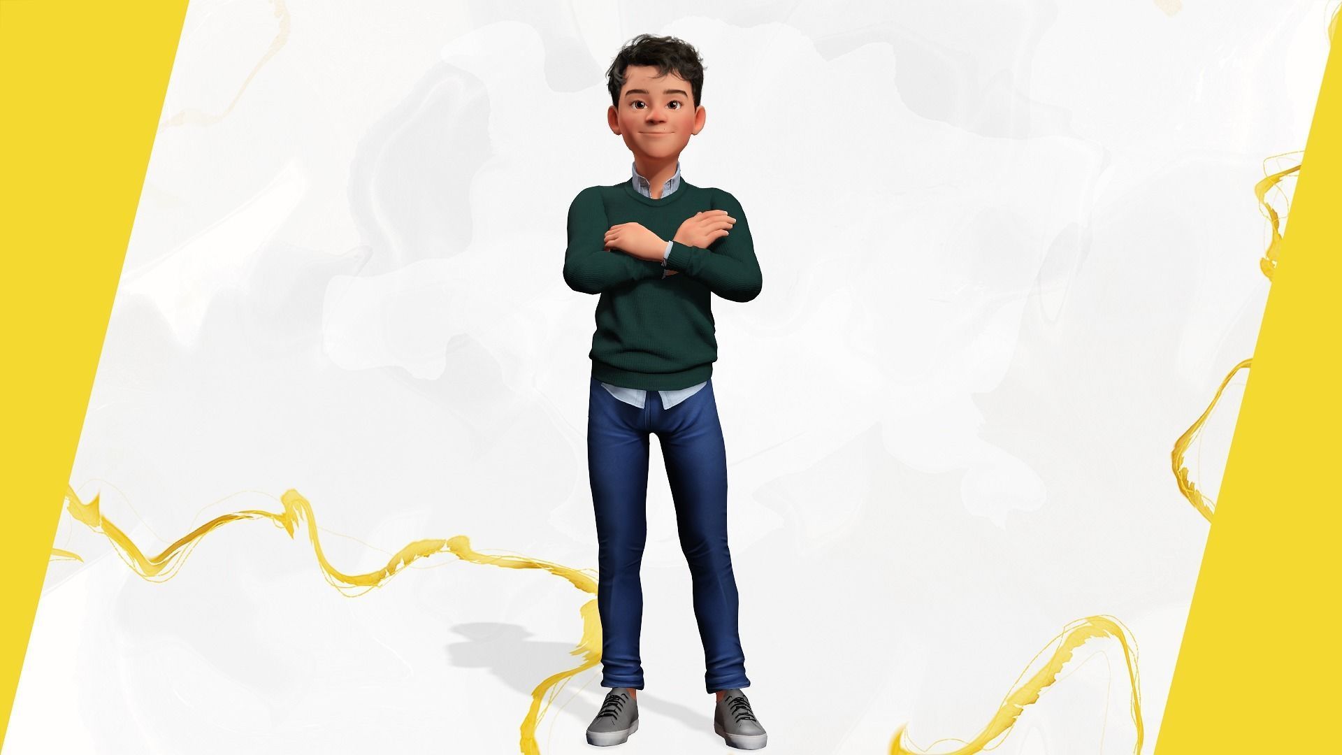 Boyfriend Cartoon Man Low-poly 3D model_6