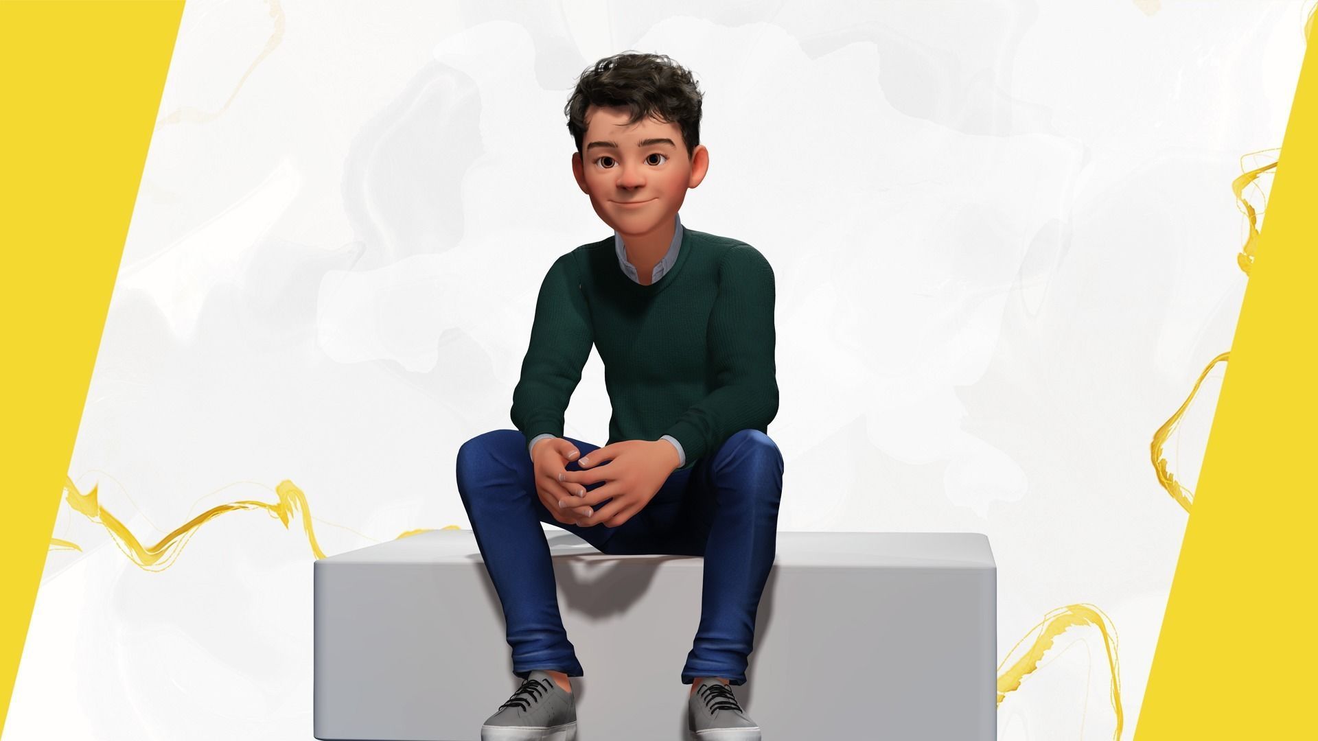 Boyfriend Cartoon Man Low-poly 3D model_12