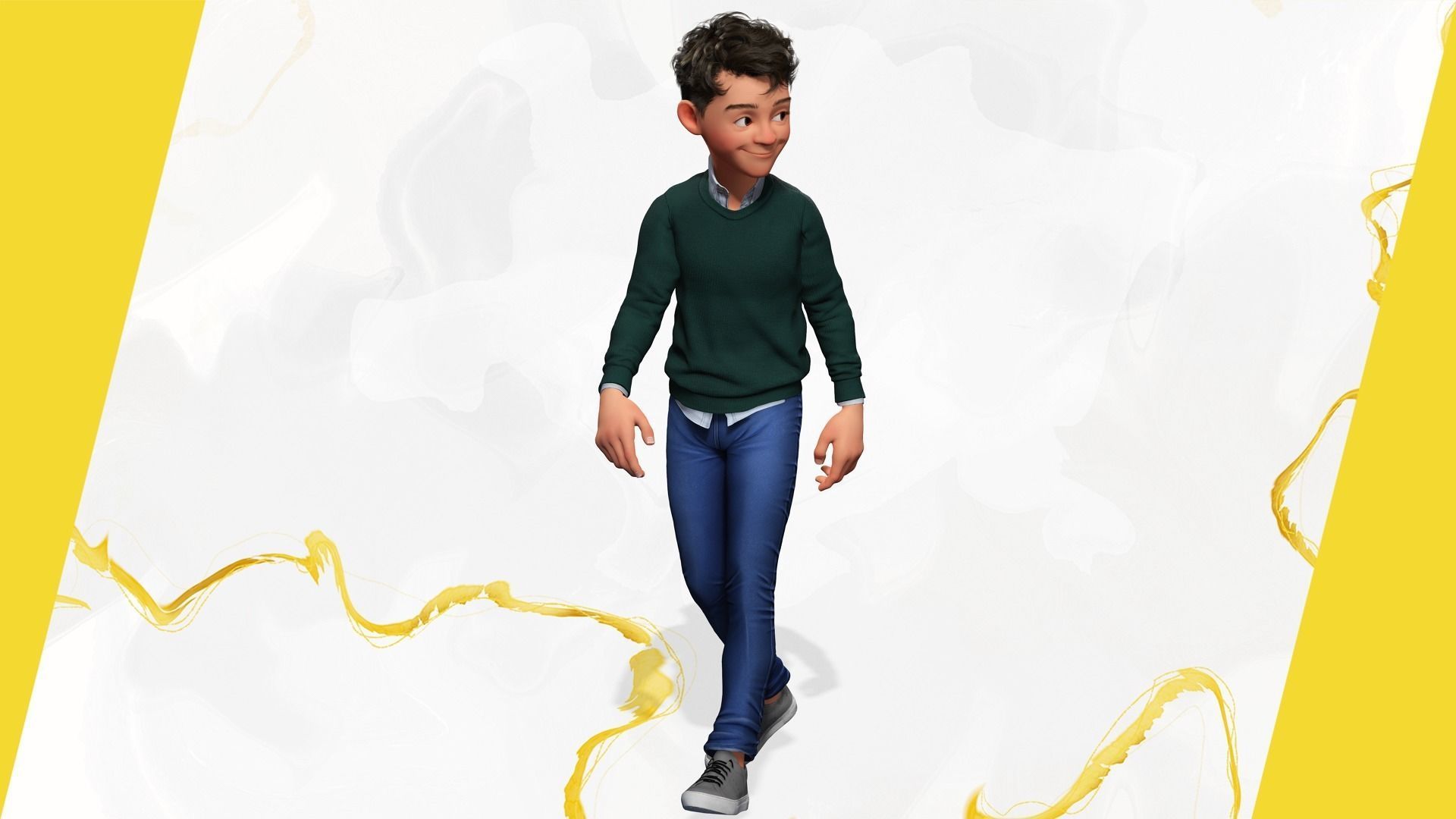 Boyfriend Cartoon Man Low-poly 3D model_5