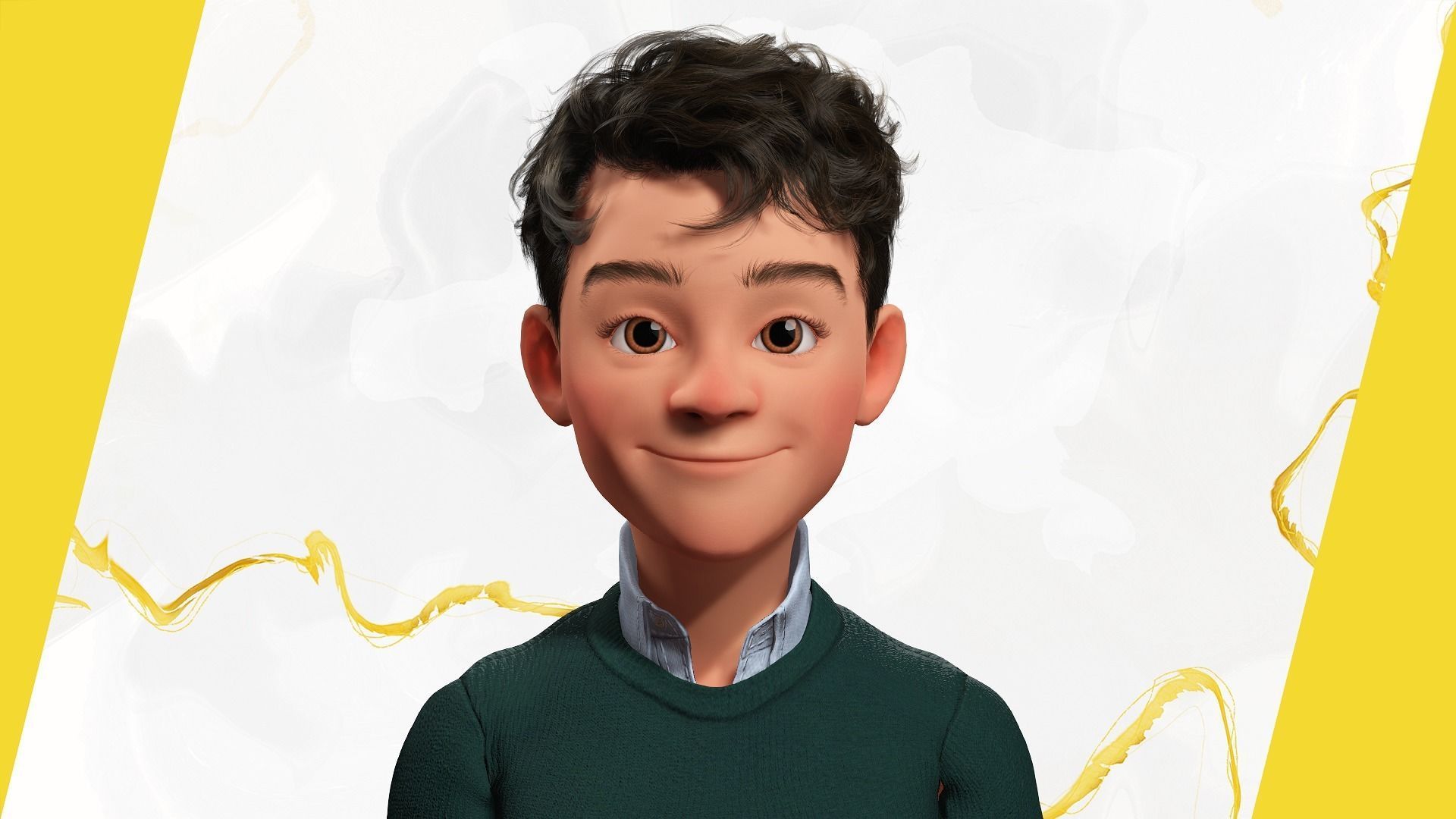 Boyfriend Cartoon Man Low-poly 3D model_1