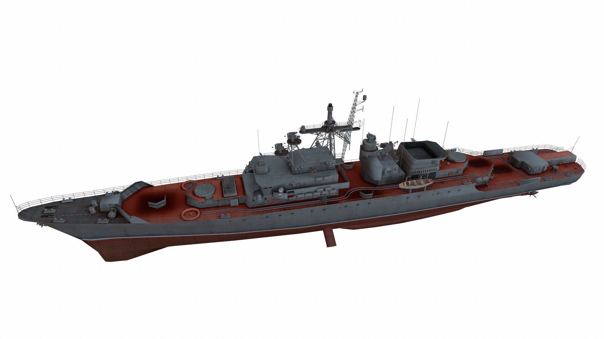 Krivak-class frigate Low-poly 3D model_1