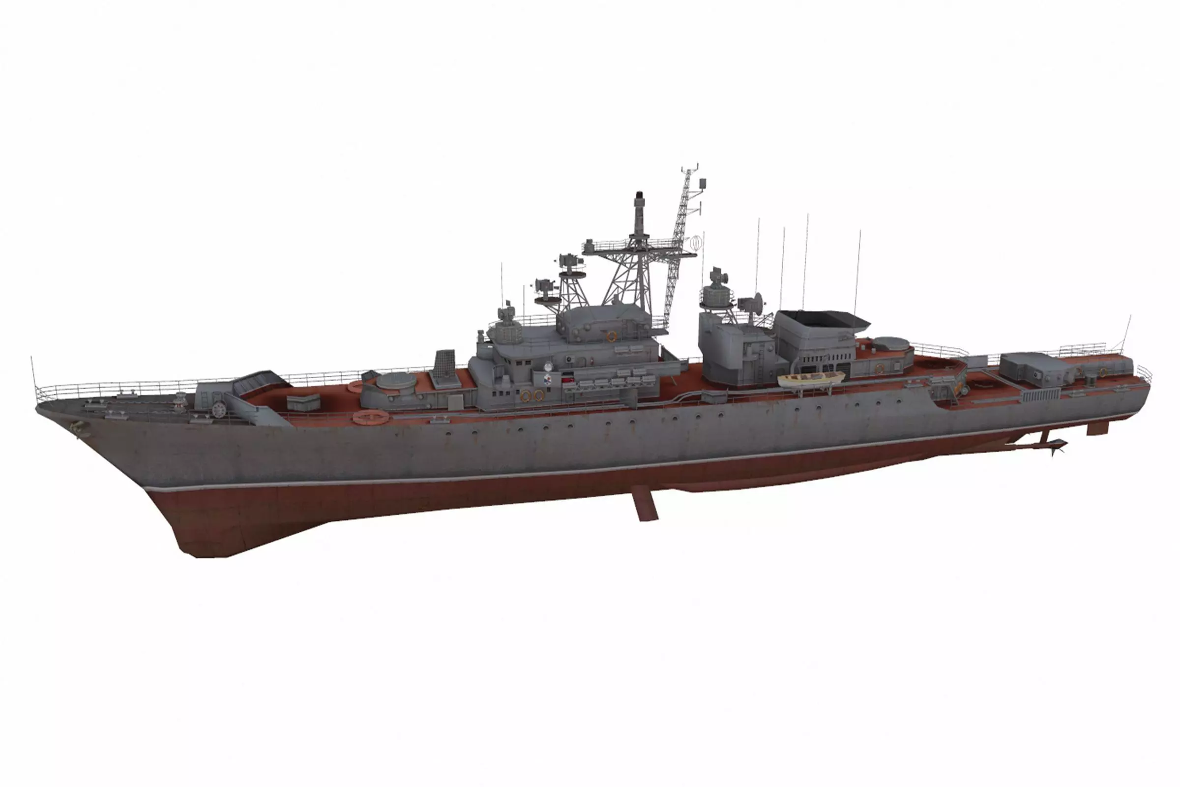 Krivak-class frigate Low-poly 3D model_0