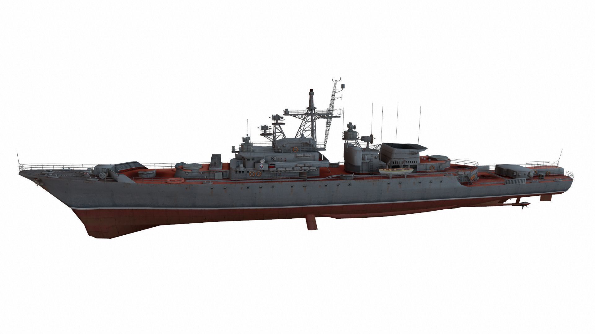 Krivak-class frigate Low-poly 3D model_2