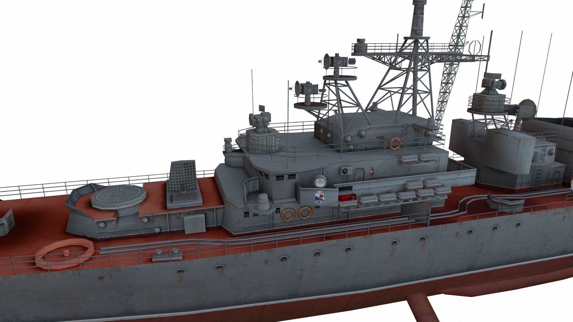 Krivak-class frigate Low-poly 3D model_3