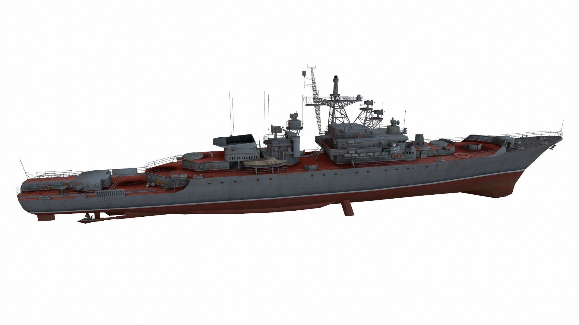 Krivak-class frigate Low-poly 3D model_5