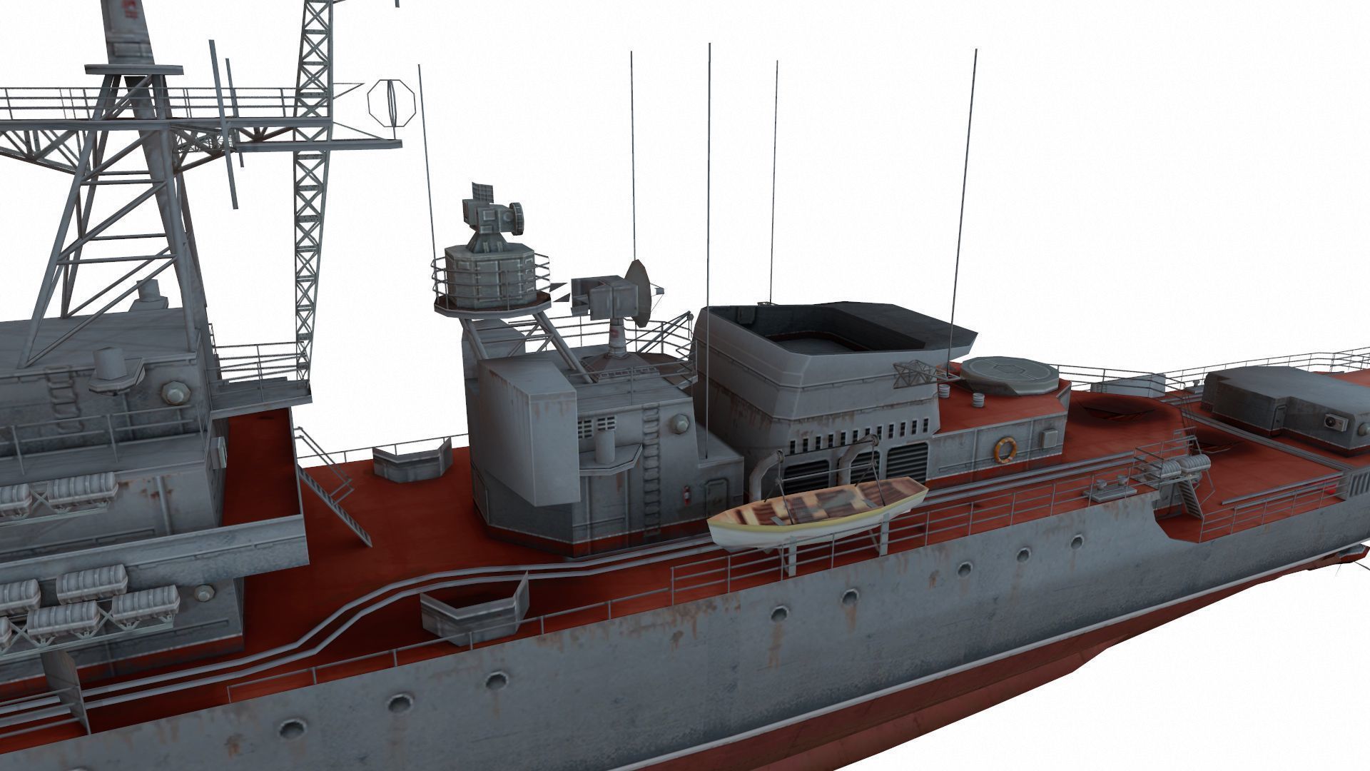 Krivak-class frigate Low-poly 3D model_4