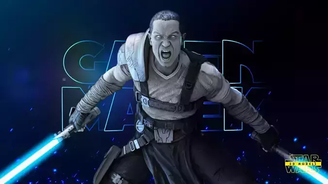 Galen Marek Sculpture Tested for 3D printing