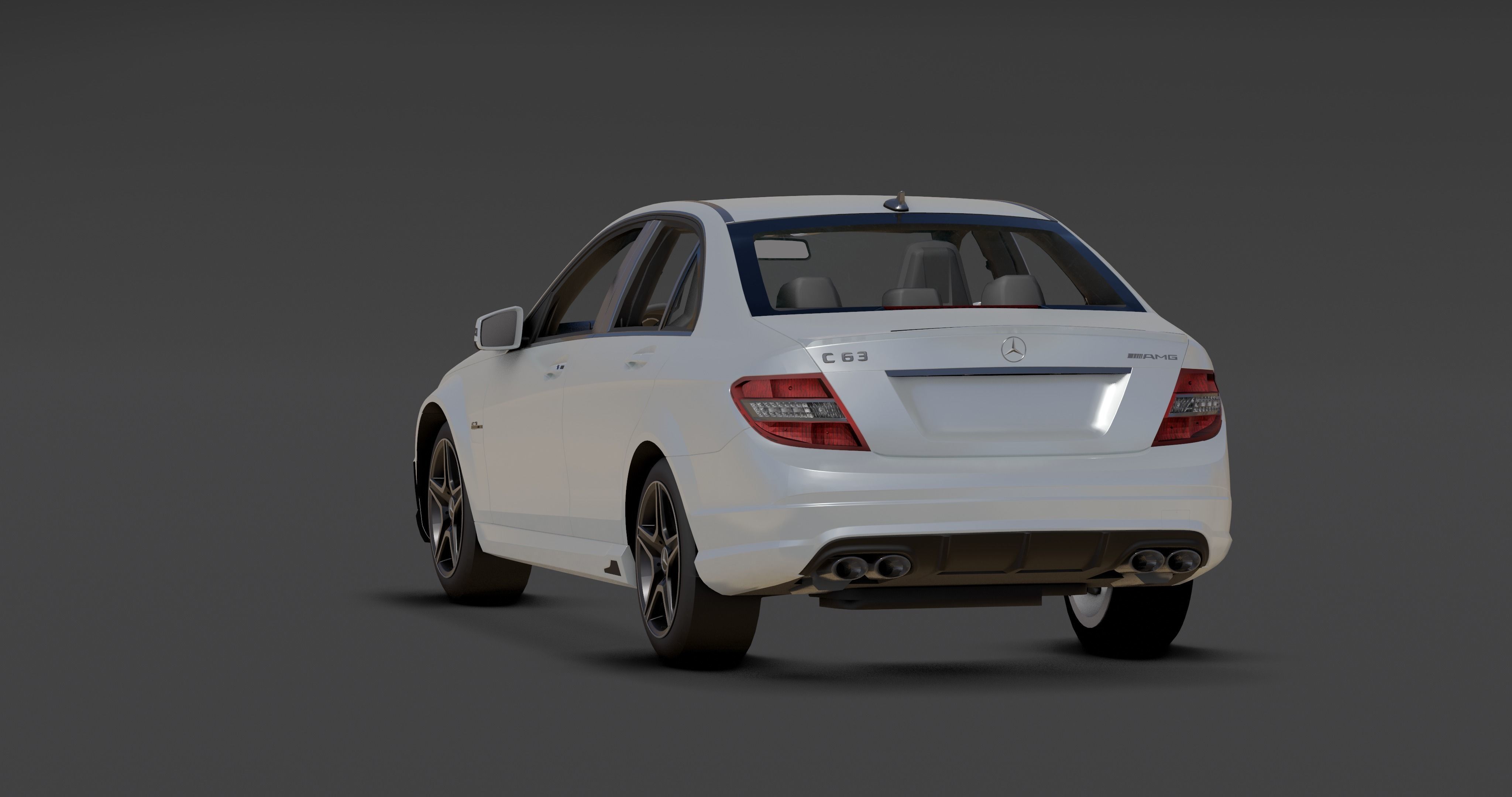 Mercedes AMG C63 Low-poly 3D model_12