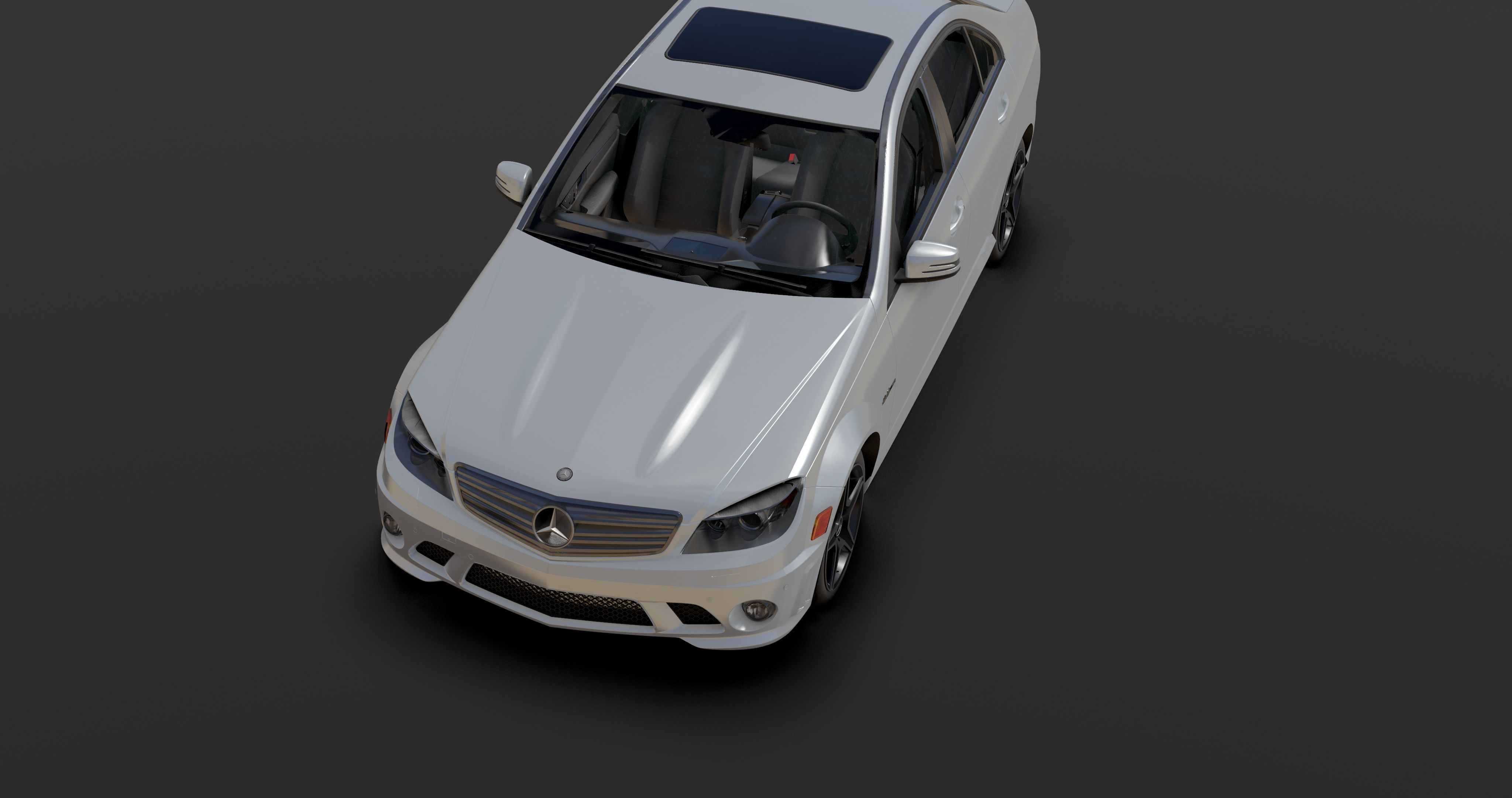 Mercedes AMG C63 Low-poly 3D model_19