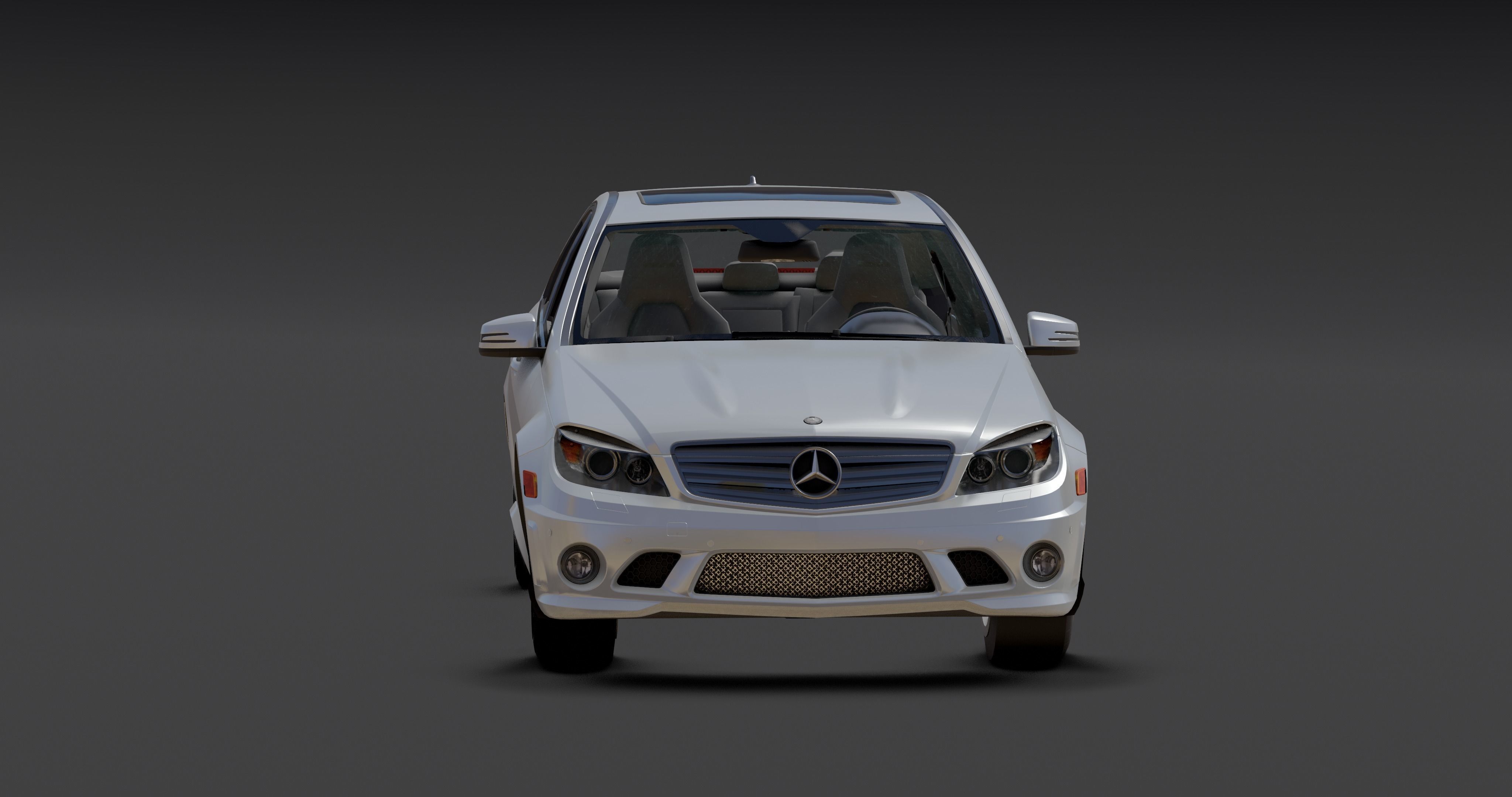 Mercedes AMG C63 Low-poly 3D model_5