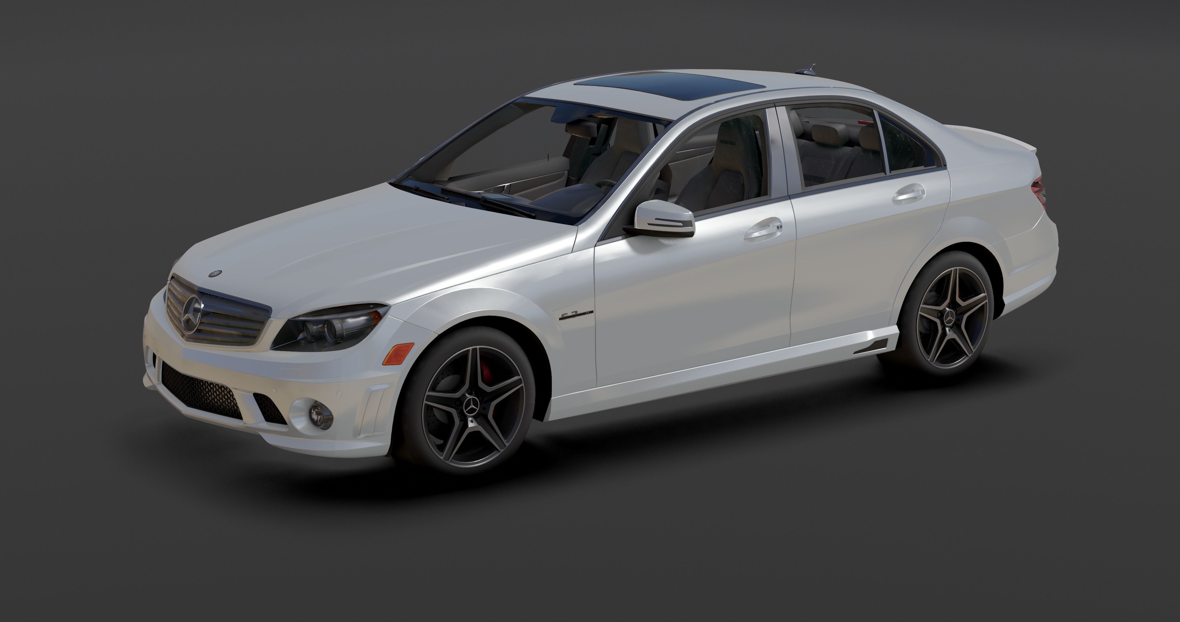 Mercedes AMG C63 Low-poly 3D model_21