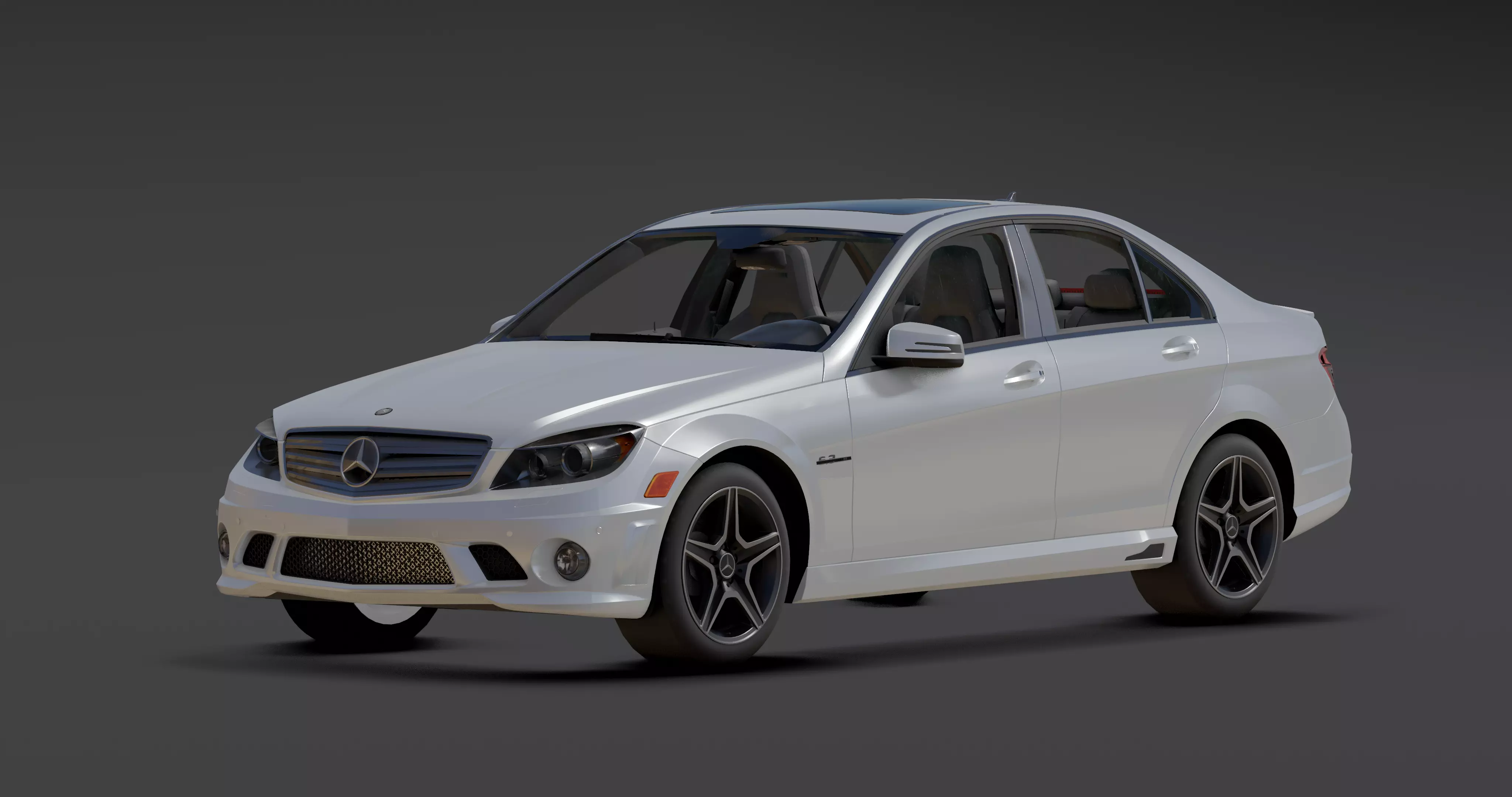 Mercedes AMG C63 Low-poly 3D model_0