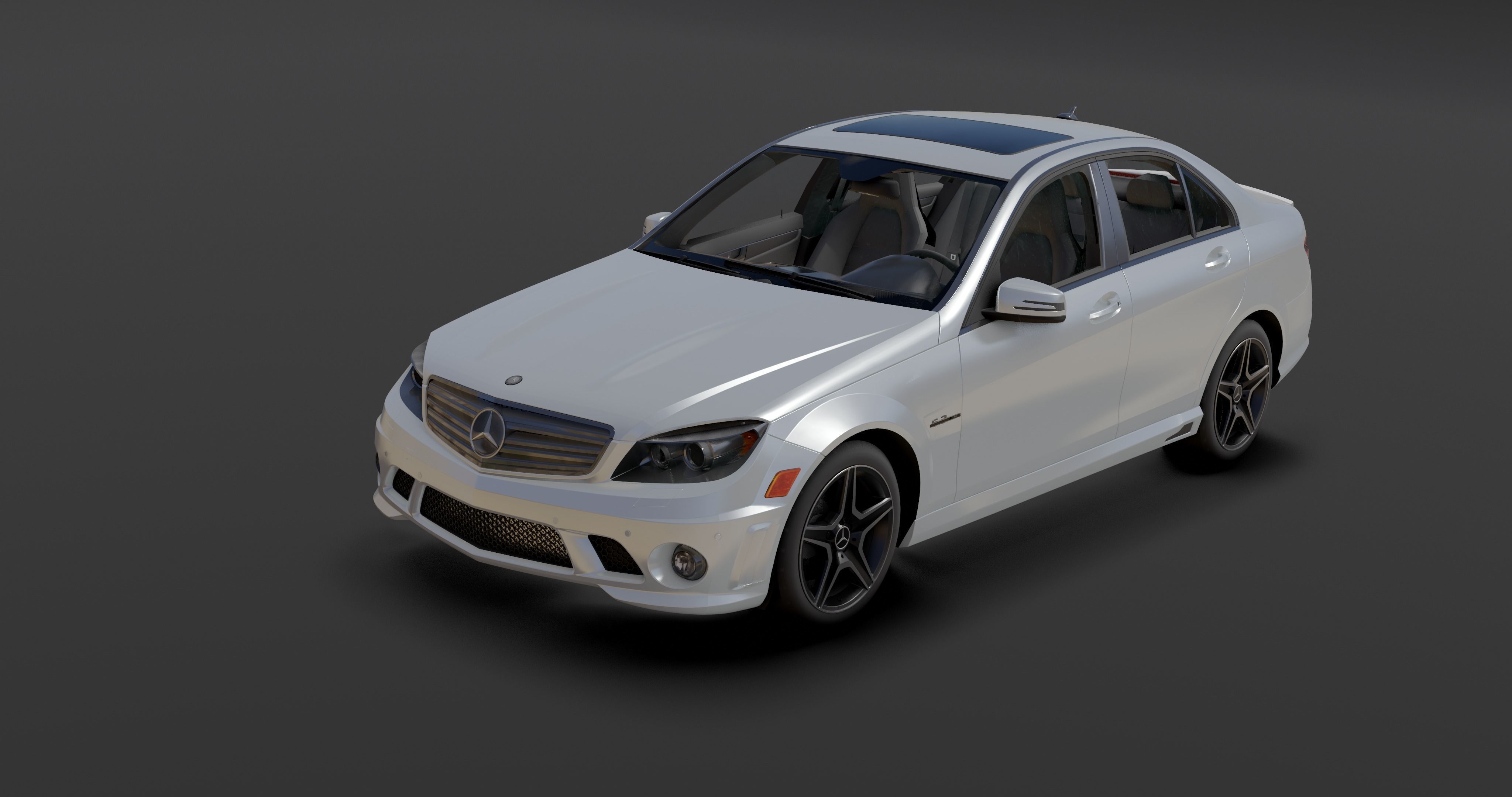 Mercedes AMG C63 Low-poly 3D model_16