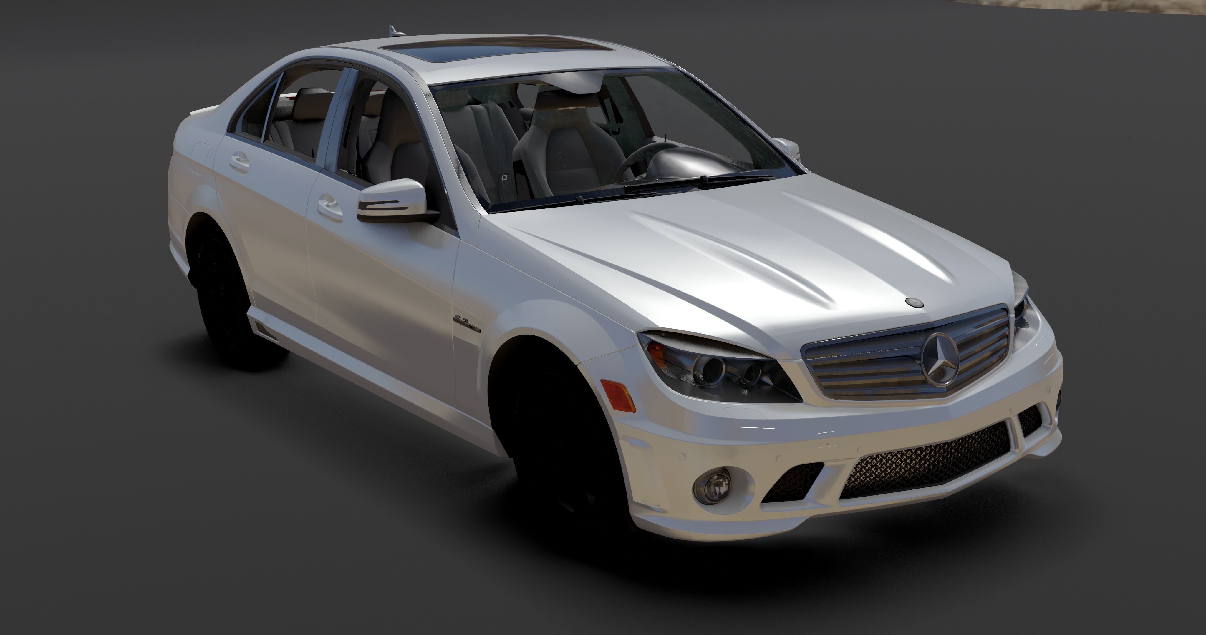 Mercedes AMG C63 Low-poly 3D model_17