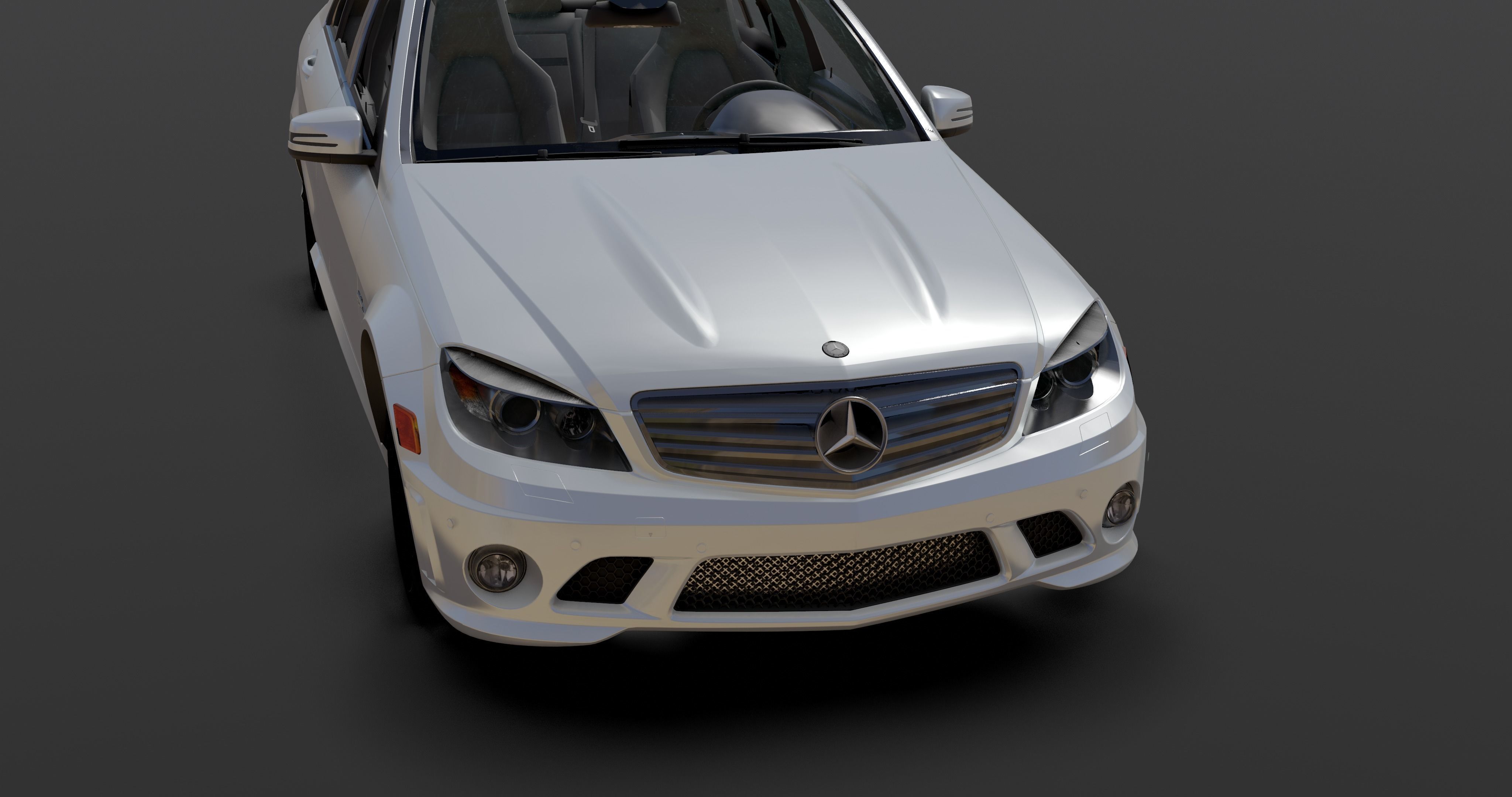 Mercedes AMG C63 Low-poly 3D model_1