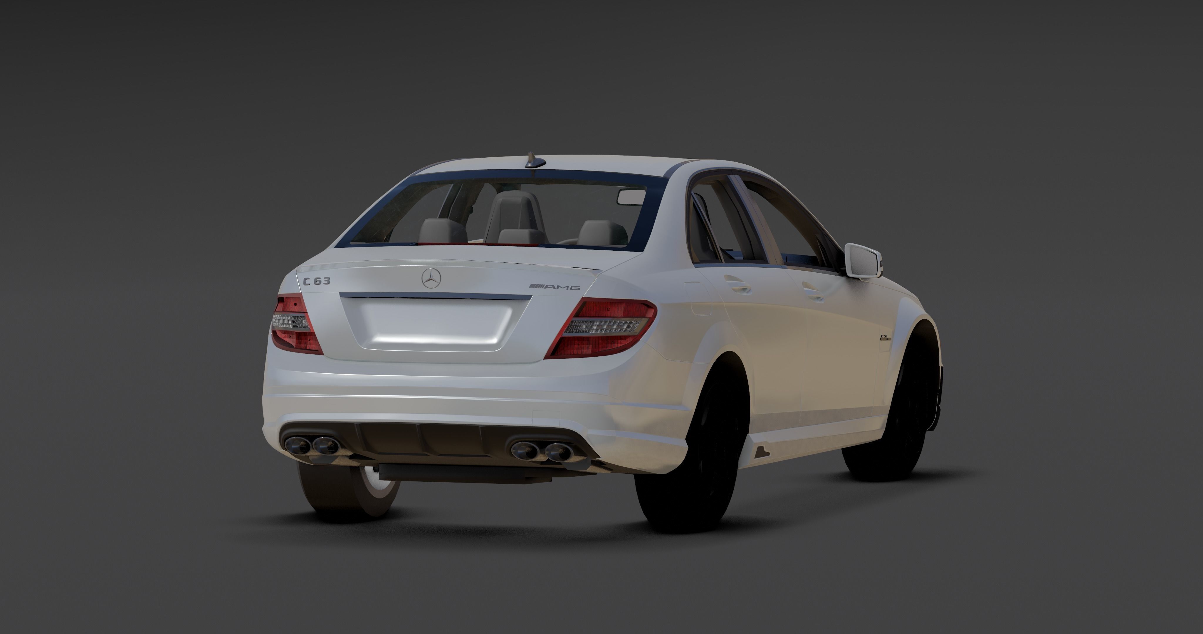 Mercedes AMG C63 Low-poly 3D model_11