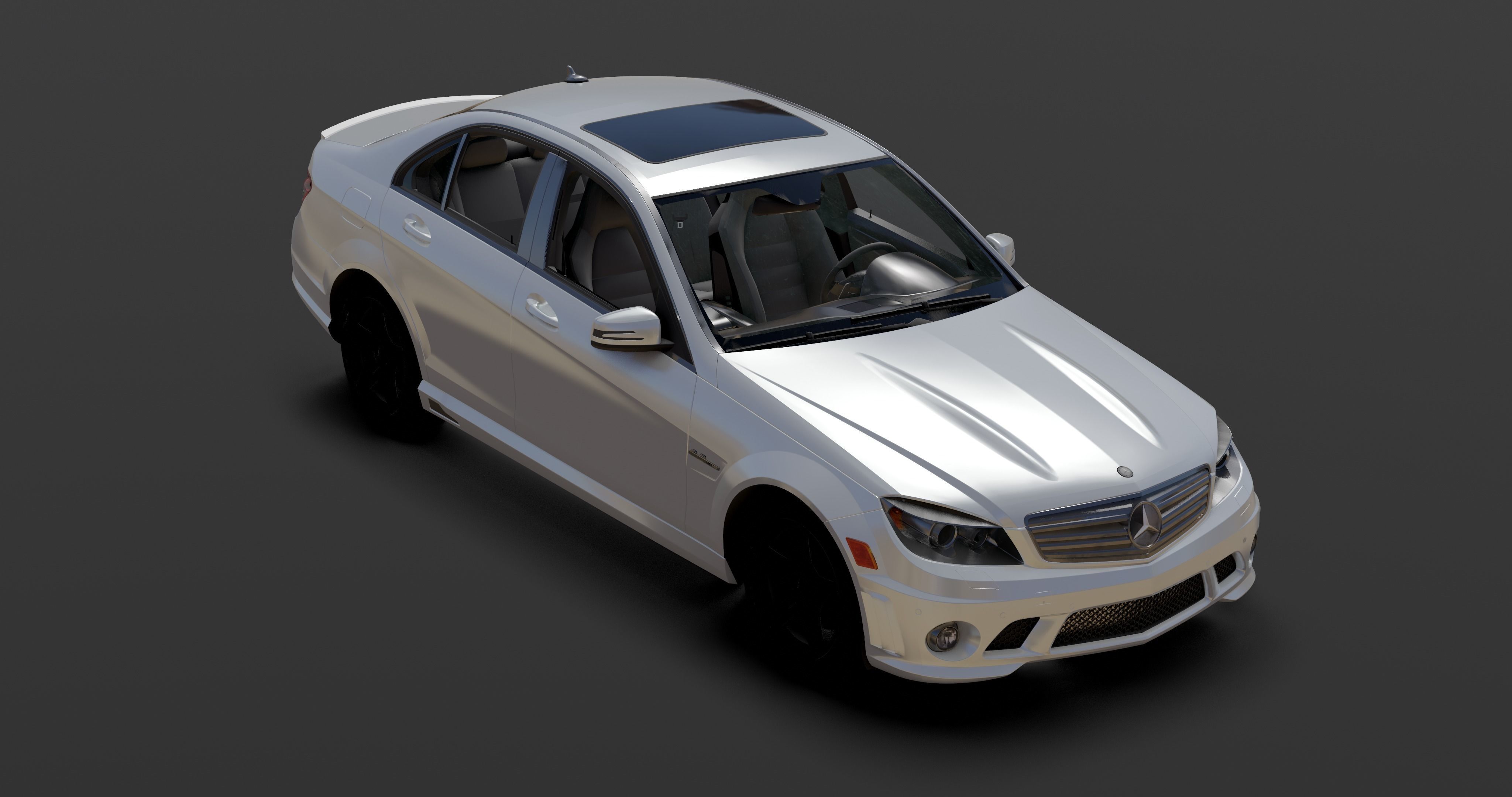 Mercedes AMG C63 Low-poly 3D model_22