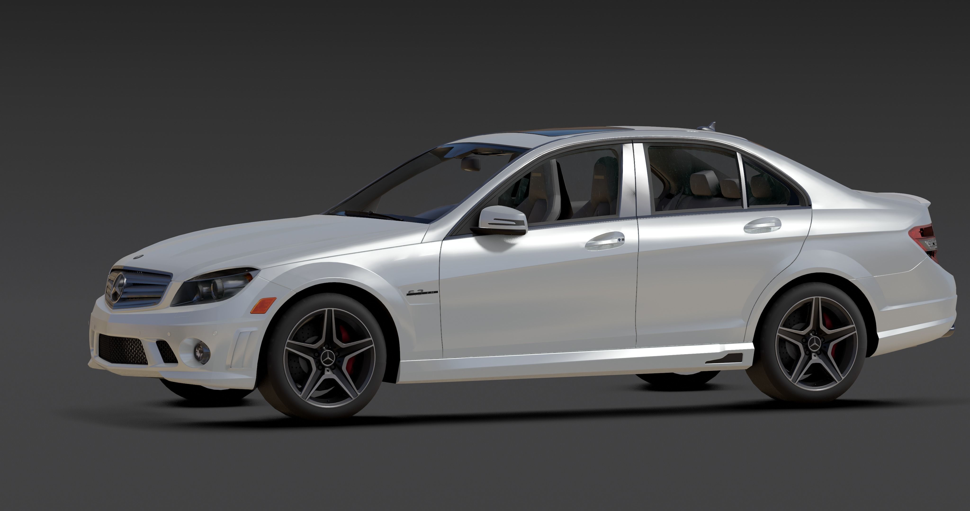Mercedes AMG C63 Low-poly 3D model_13