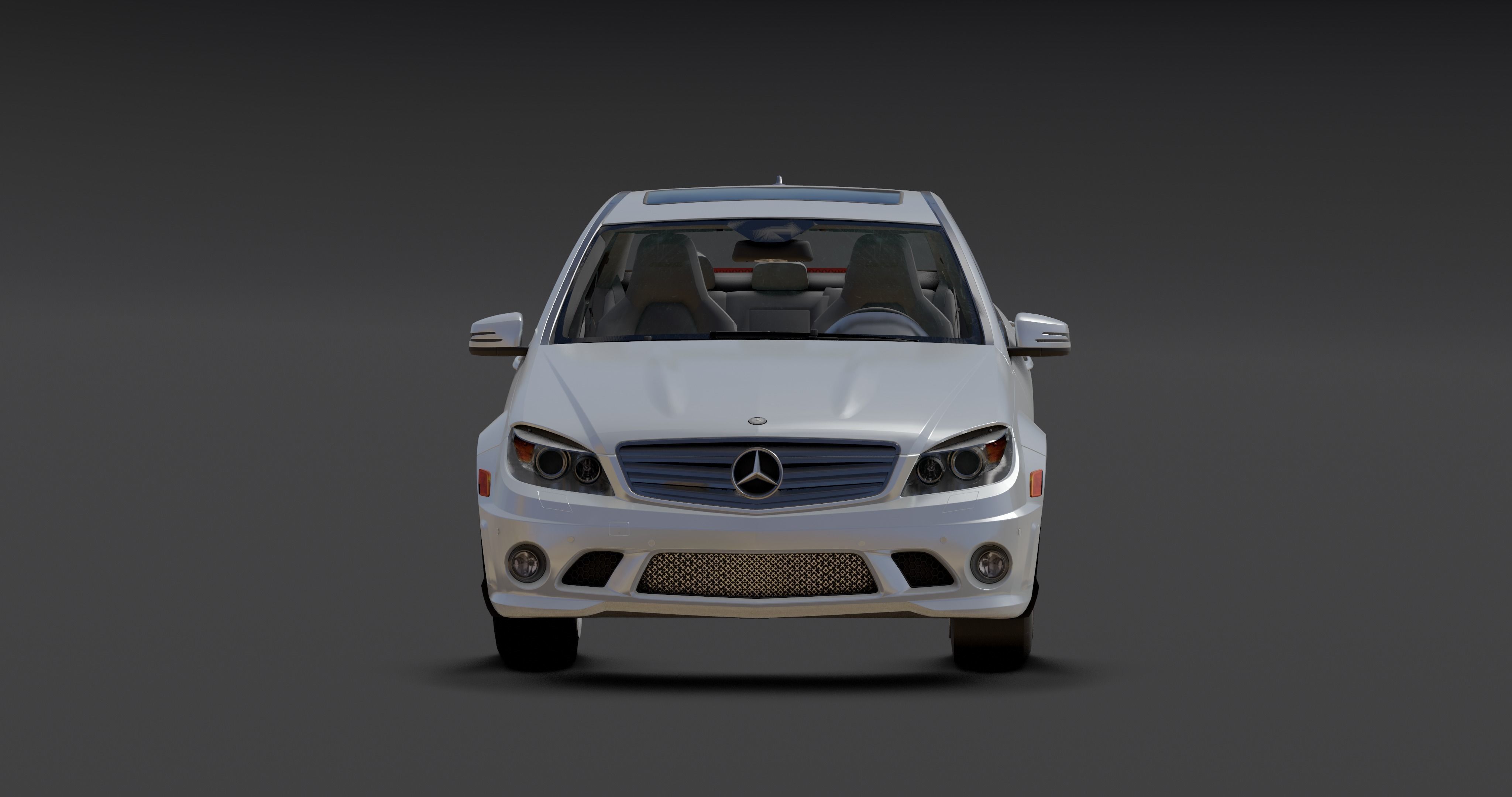 Mercedes AMG C63 Low-poly 3D model_4