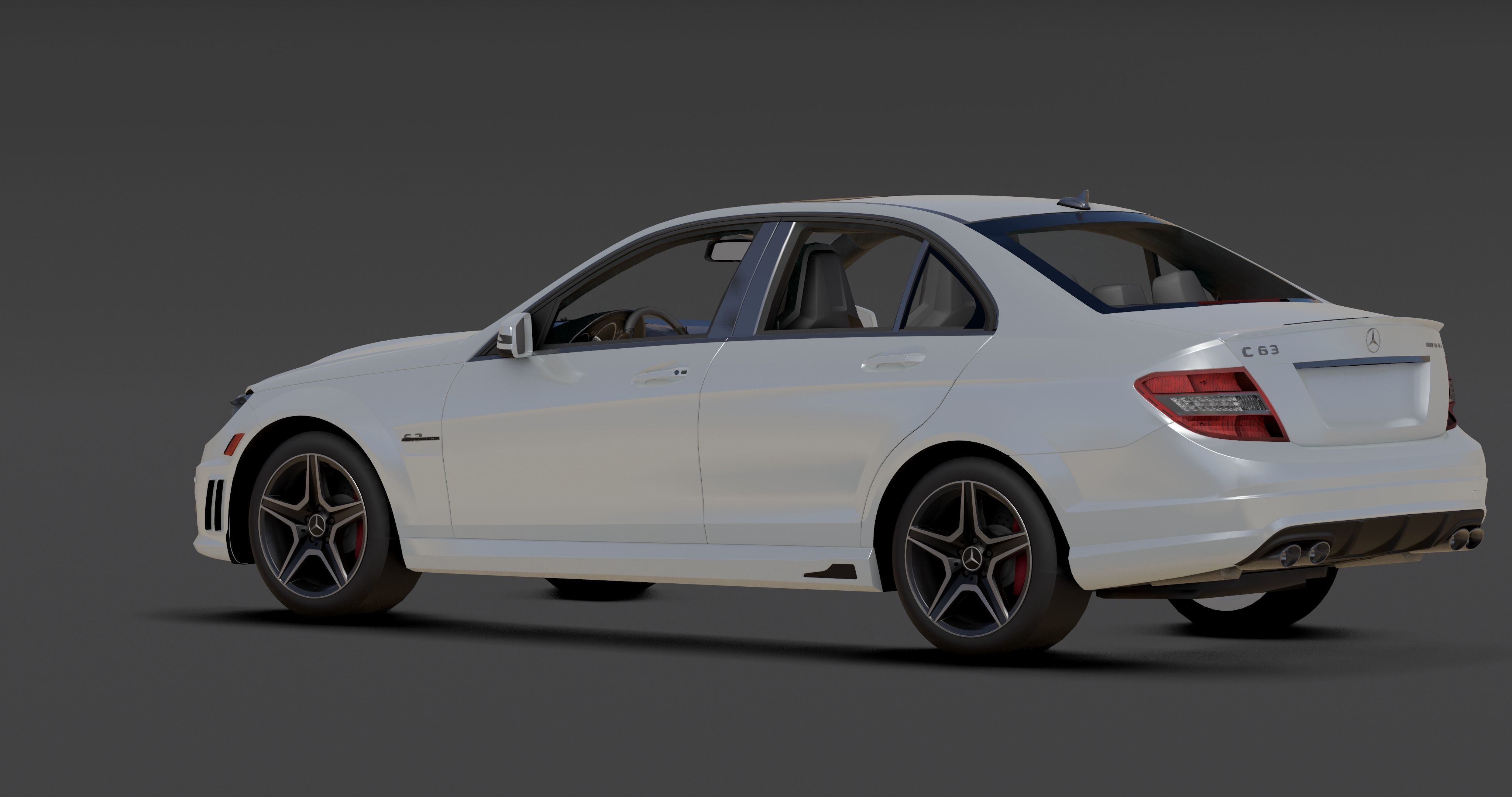 Mercedes AMG C63 Low-poly 3D model_2