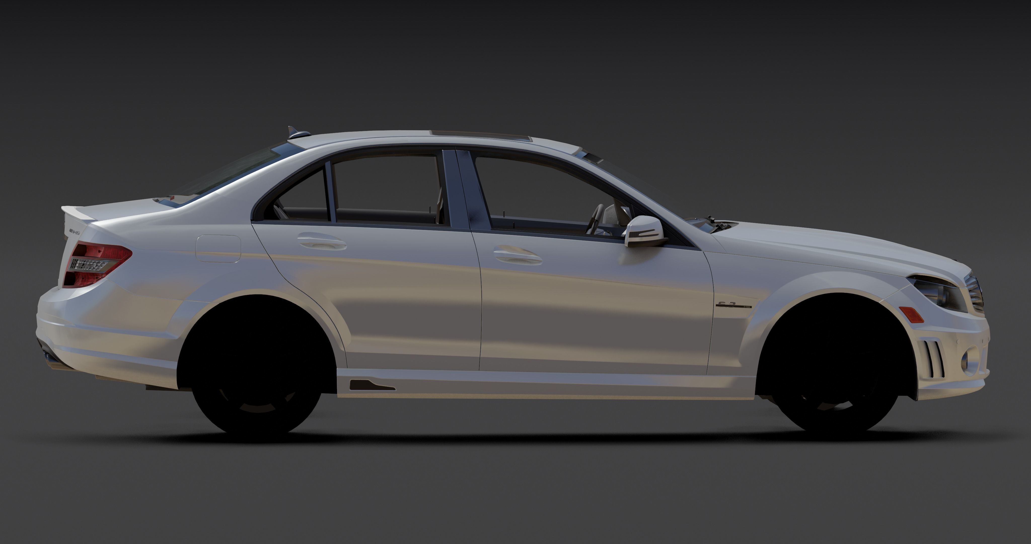 Mercedes AMG C63 Low-poly 3D model_8
