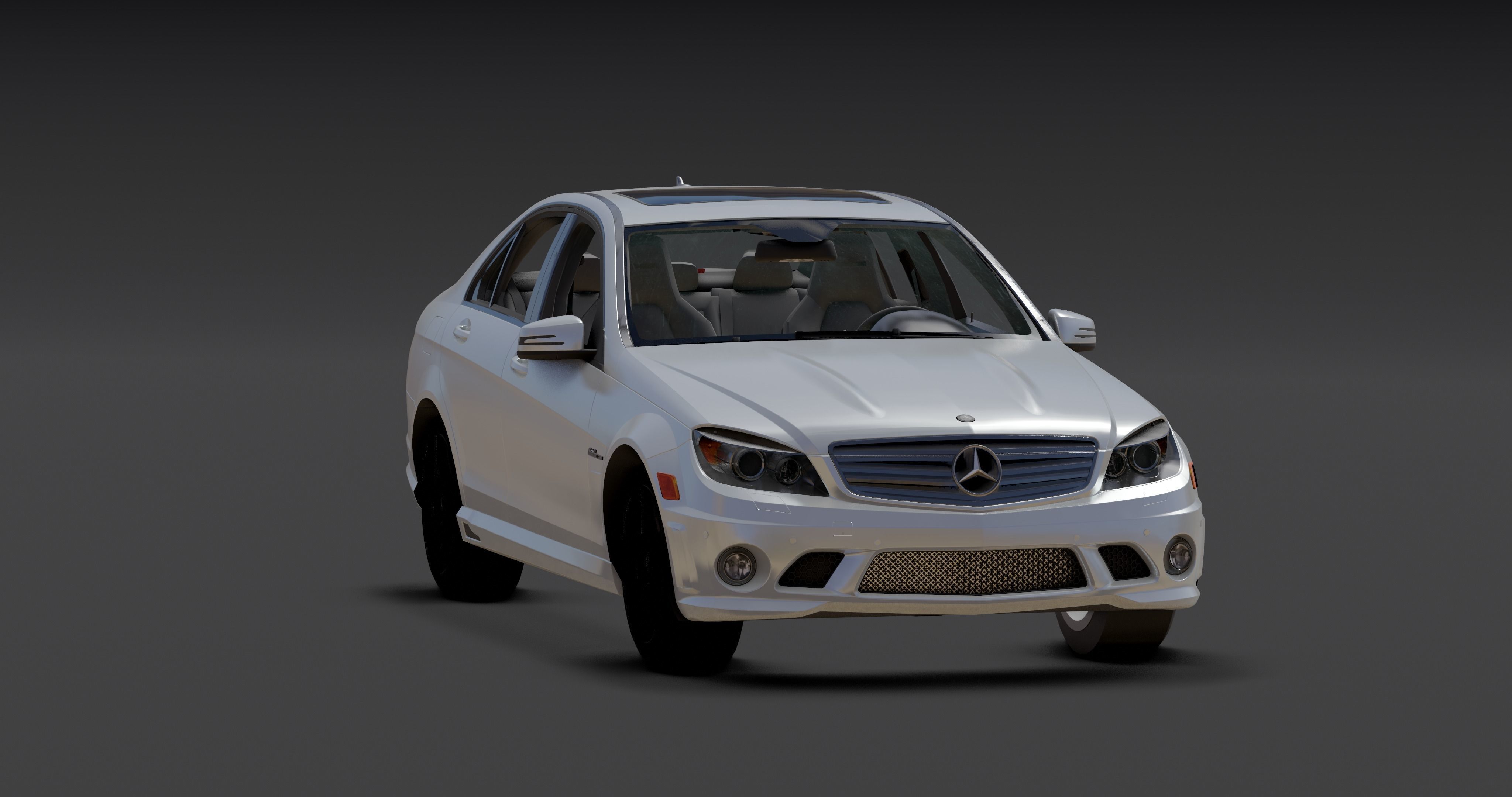 Mercedes AMG C63 Low-poly 3D model_6