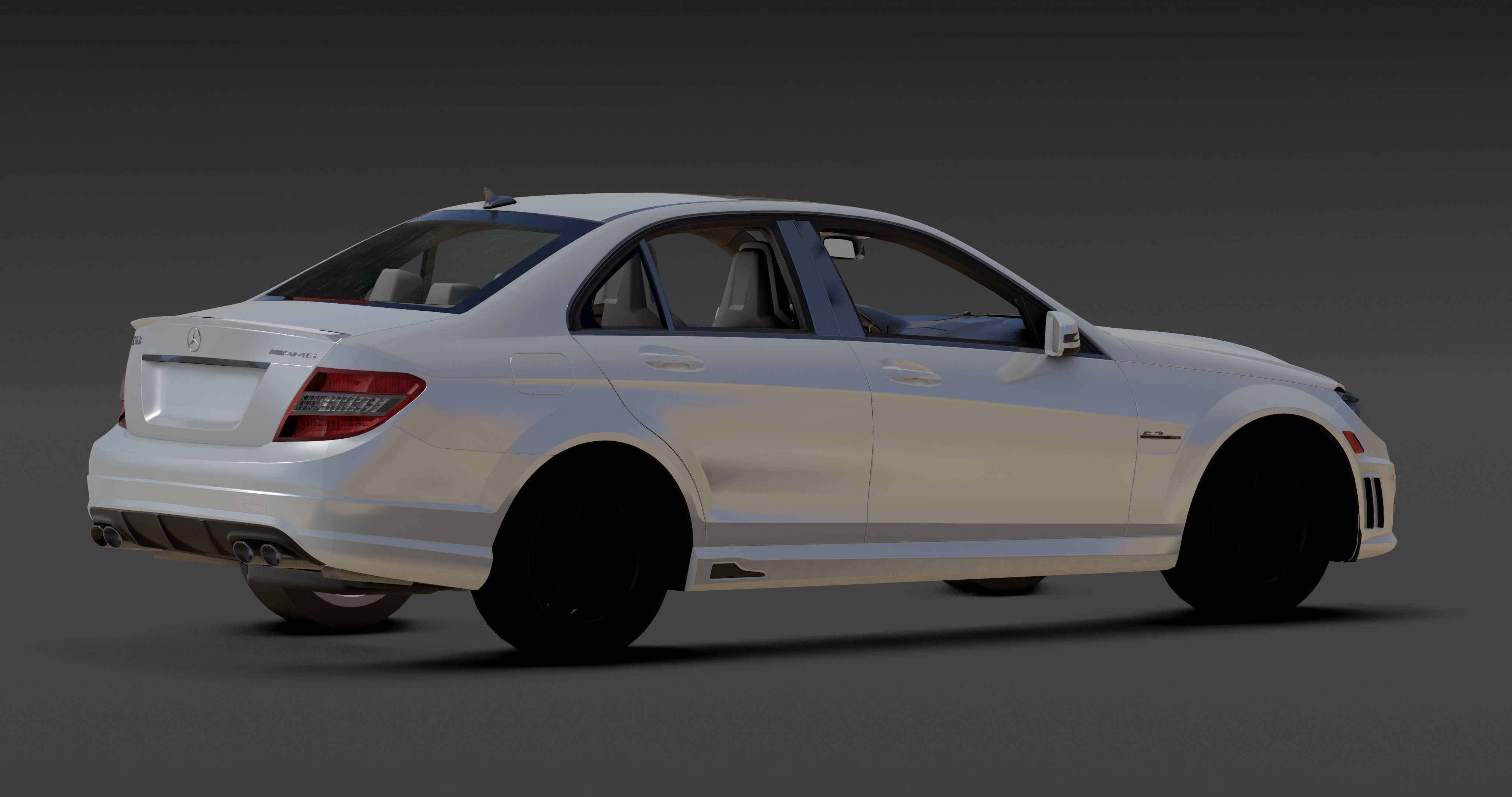 Mercedes AMG C63 Low-poly 3D model_10
