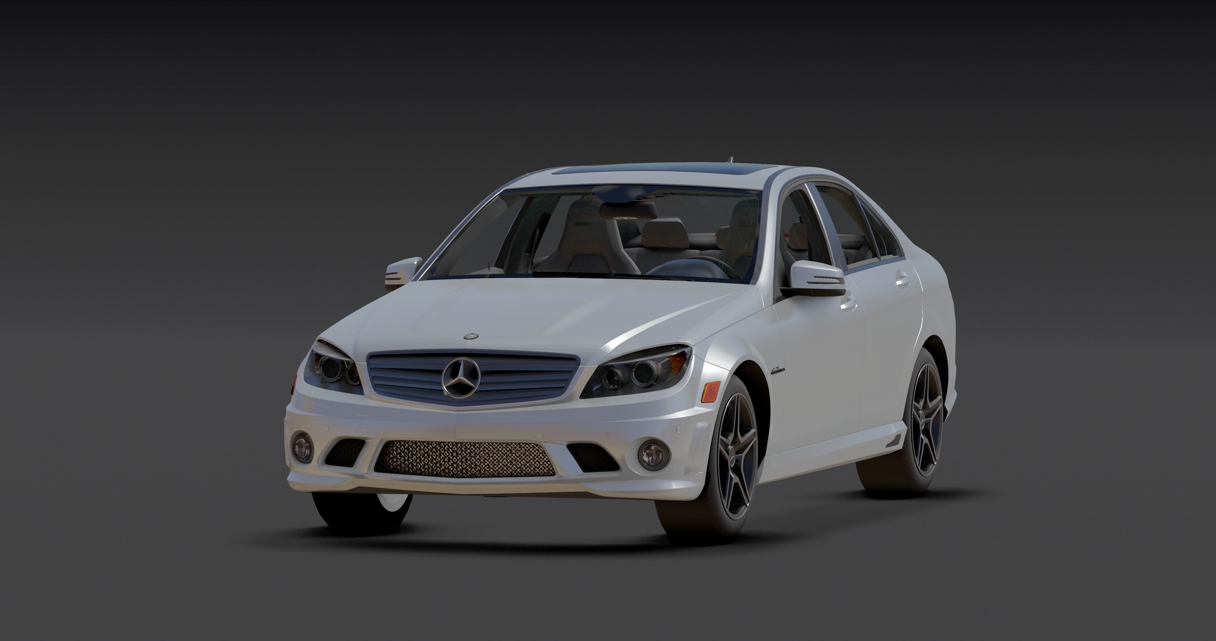 Mercedes AMG C63 Low-poly 3D model_14