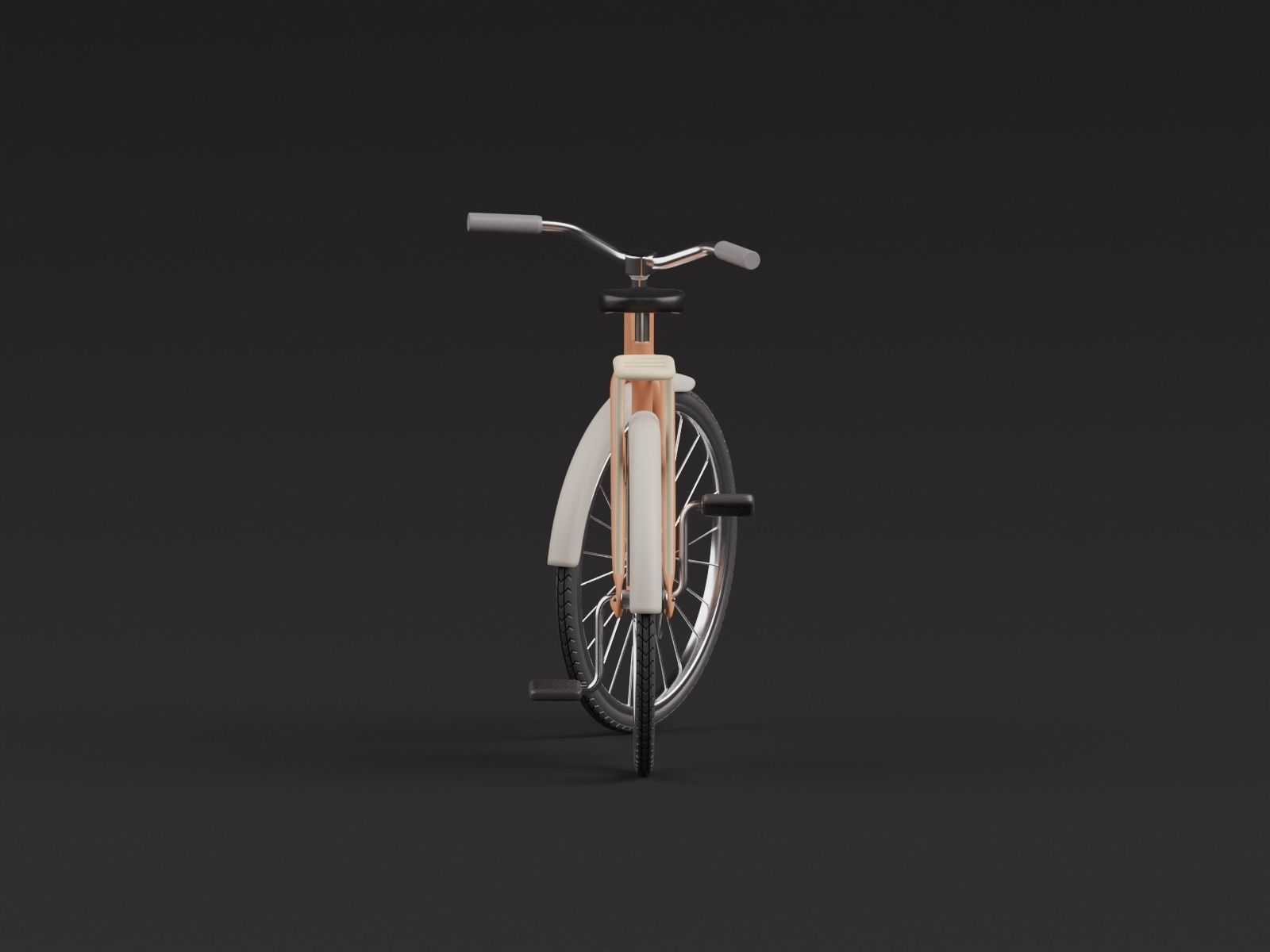 Stylized Cartoon rigged City Bicycle 3D model_5