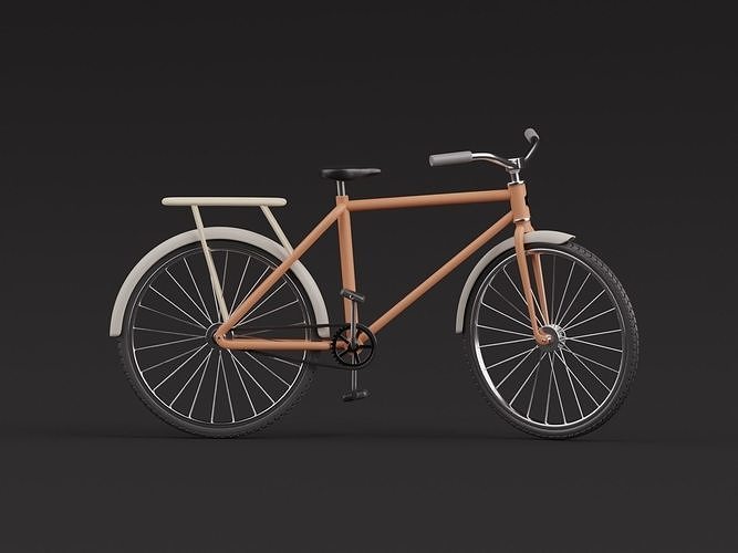 Stylized Cartoon rigged City Bicycle 3D model